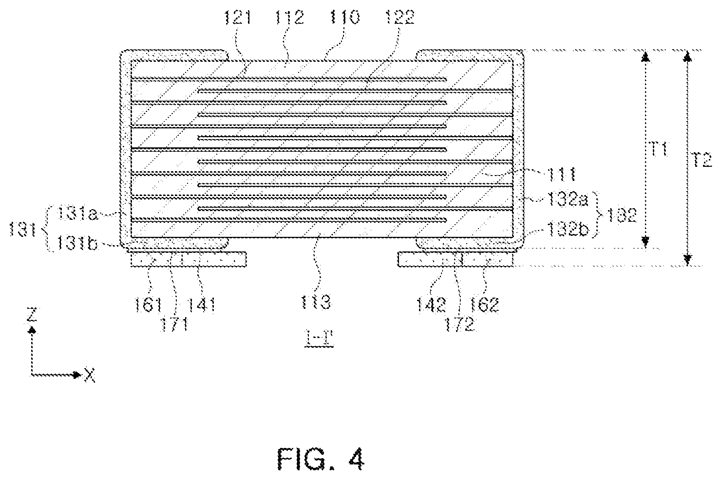 Patent US11776753 Figure 4 – Multilayer electronic component and board having the same mounted thereon