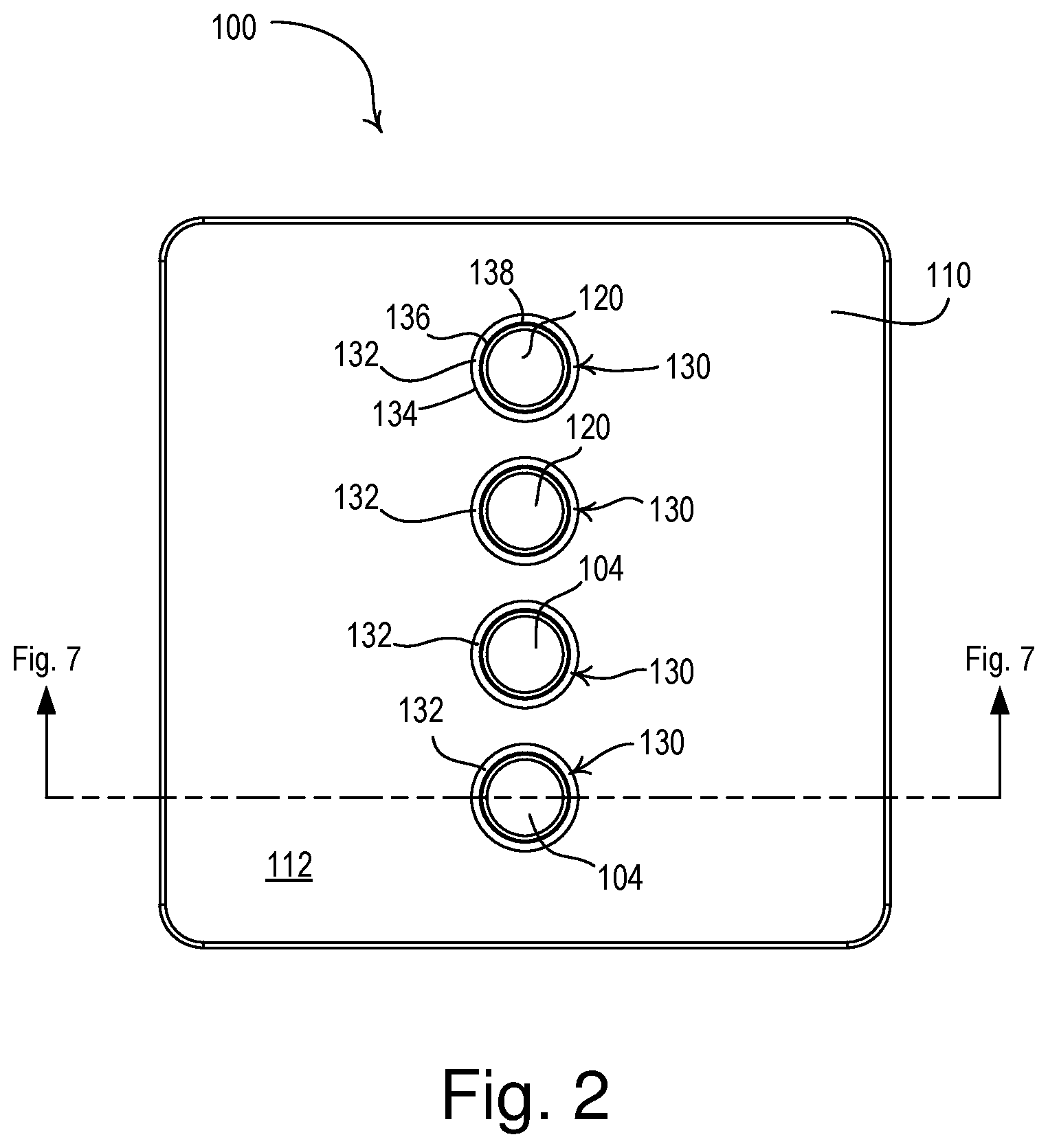 Patent US11776772 Figure 2 – Keypad having illuminated buttons