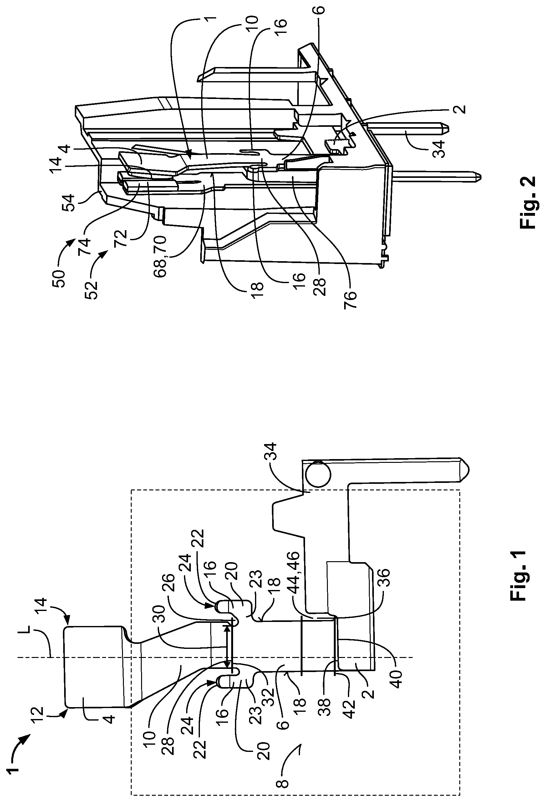 Patent US11776783 Figure 1 – Kit and method for the assembly of at least two variants of a relay and contact spring for a relay