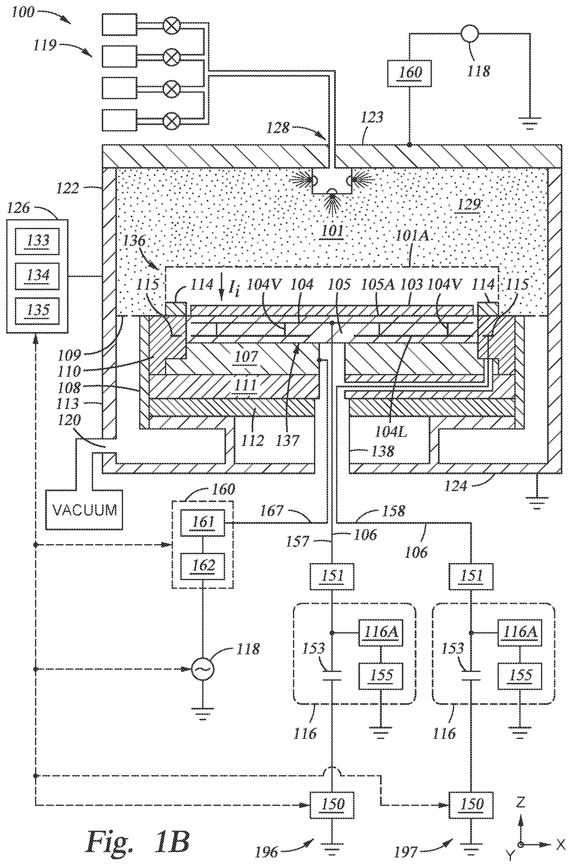Patent US11776789 Figure 2 – Plasma processing assembly using pulsed-voltage and radio-frequency power