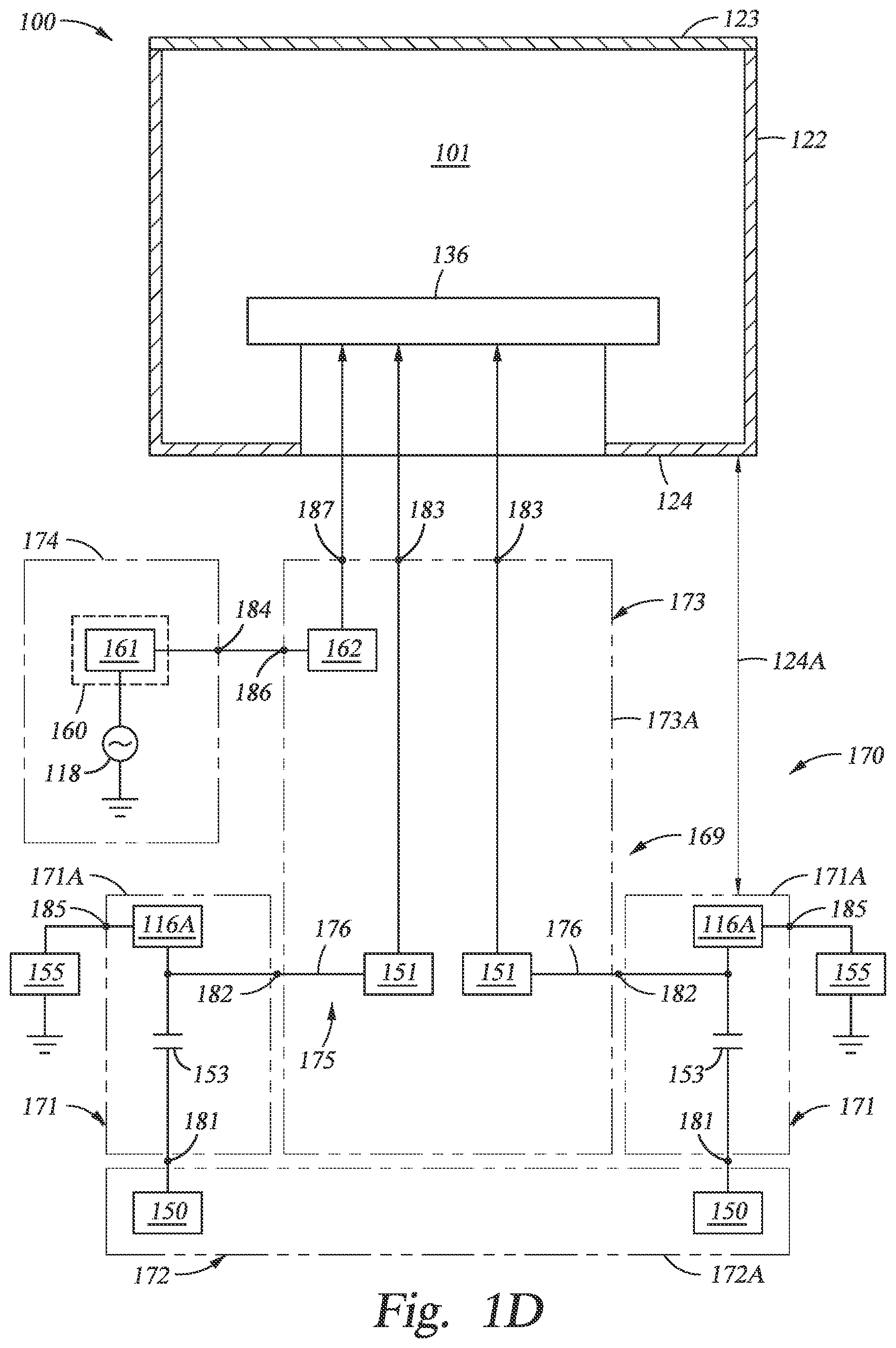 Patent US11776789 Figure 4 – Plasma processing assembly using pulsed-voltage and radio-frequency power
