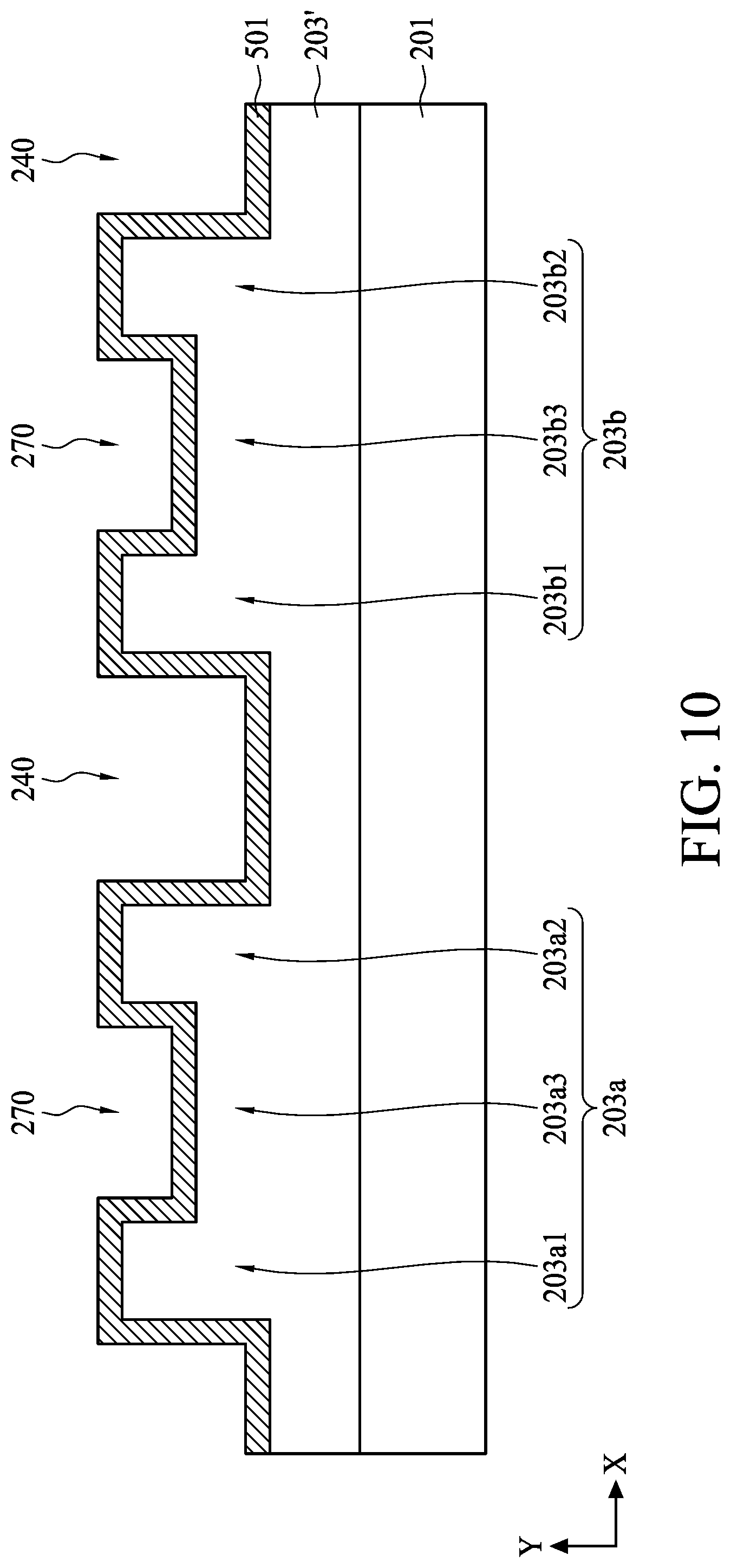 Patent US11776813 Figure 10 – Method for preparing semiconductor device structure with fine patterns at different levels