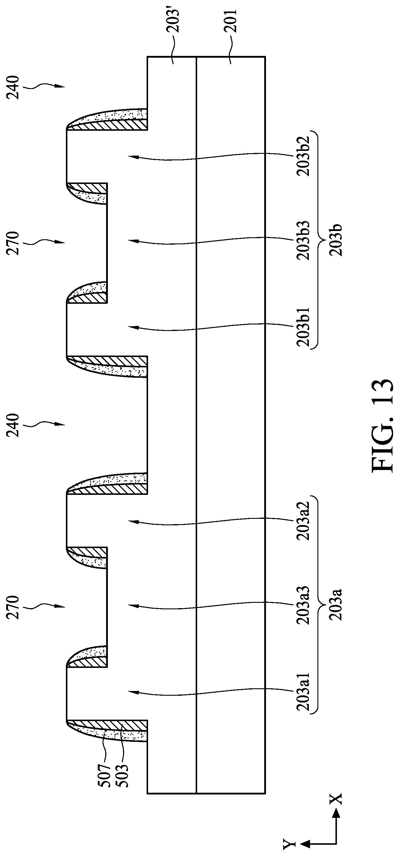 Patent US11776813 Figure 13 – Method for preparing semiconductor device structure with fine patterns at different levels