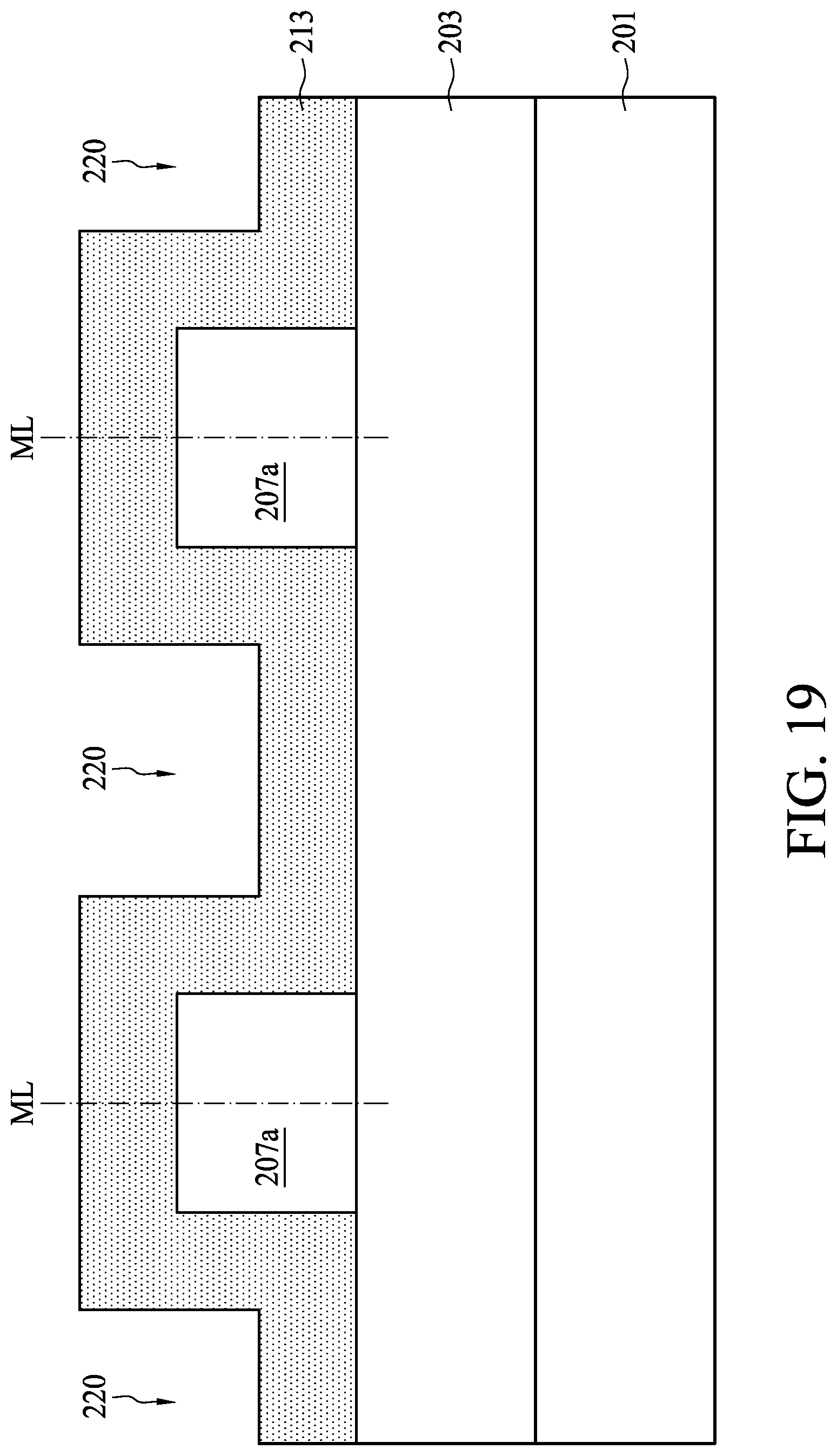 Patent US11776813 Figure 19 – Method for preparing semiconductor device structure with fine patterns at different levels