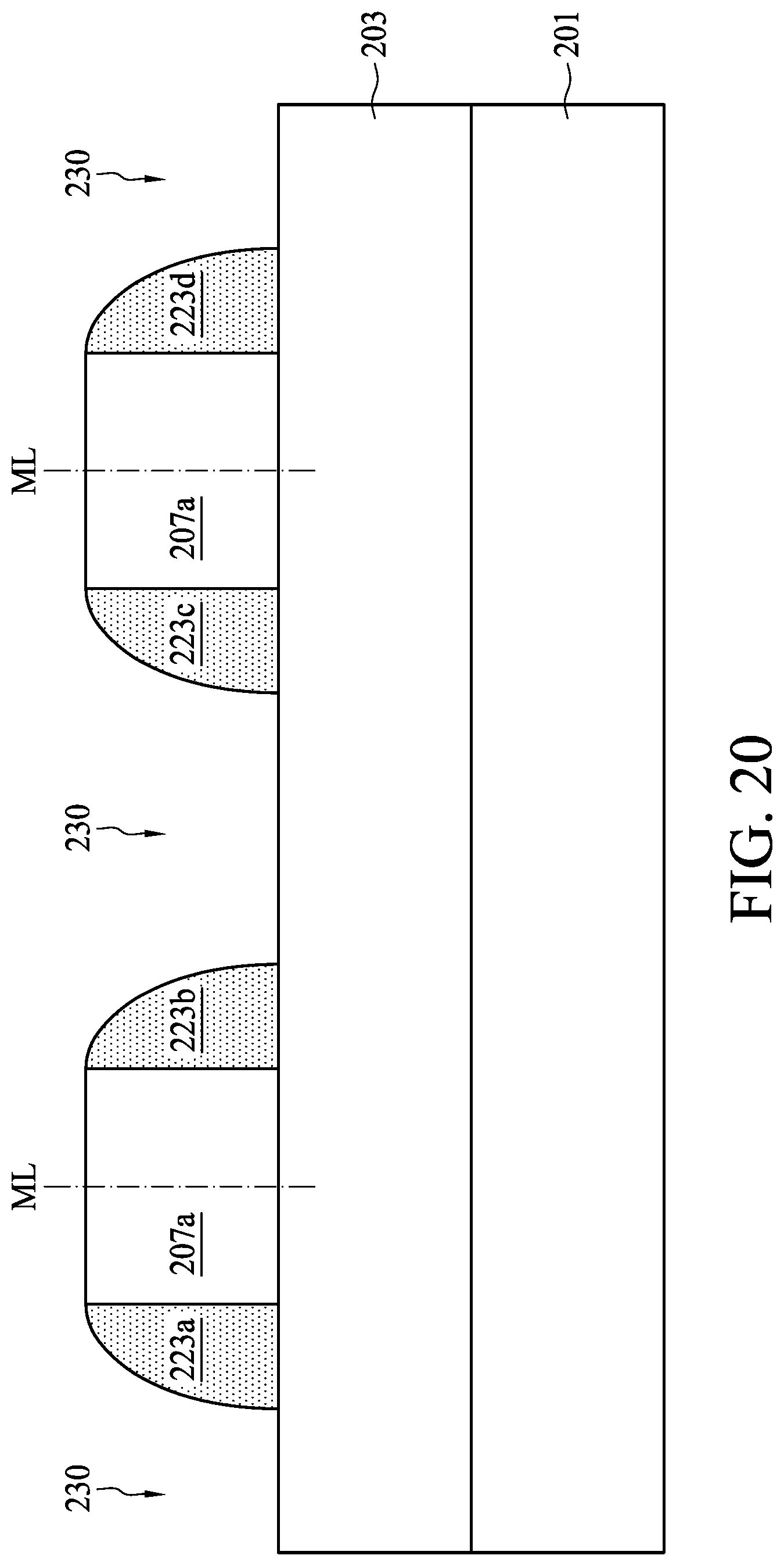 Patent US11776813 Figure 20 – Method for preparing semiconductor device structure with fine patterns at different levels