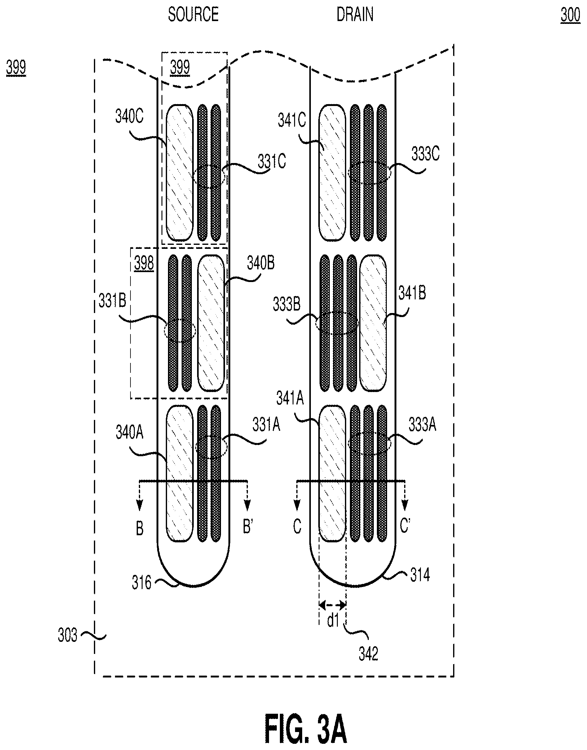 Patent US11776815 Figure 4 – Asymmetrical plug technique for GaN devices