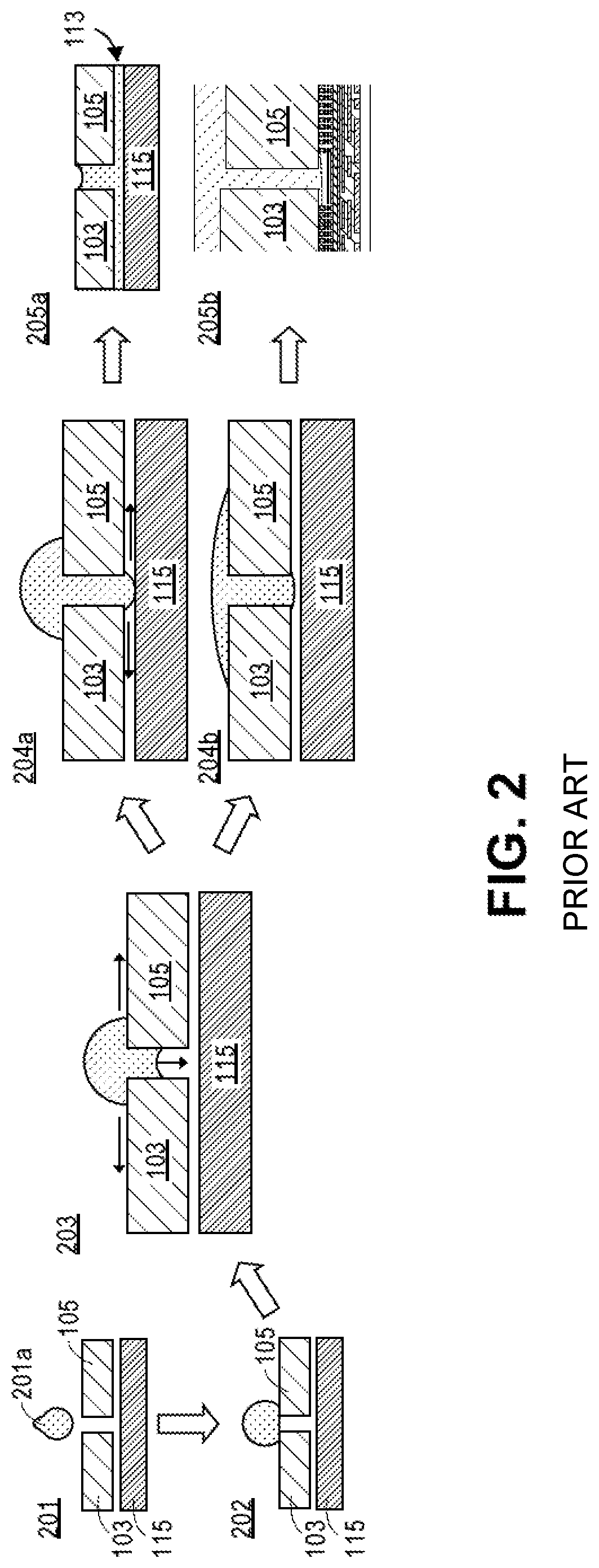 Patent US11776821 Figure 2 – Micro-electronic package with substrate protrusion to facilitate dispense of underfill between a narrow die-to-die gap