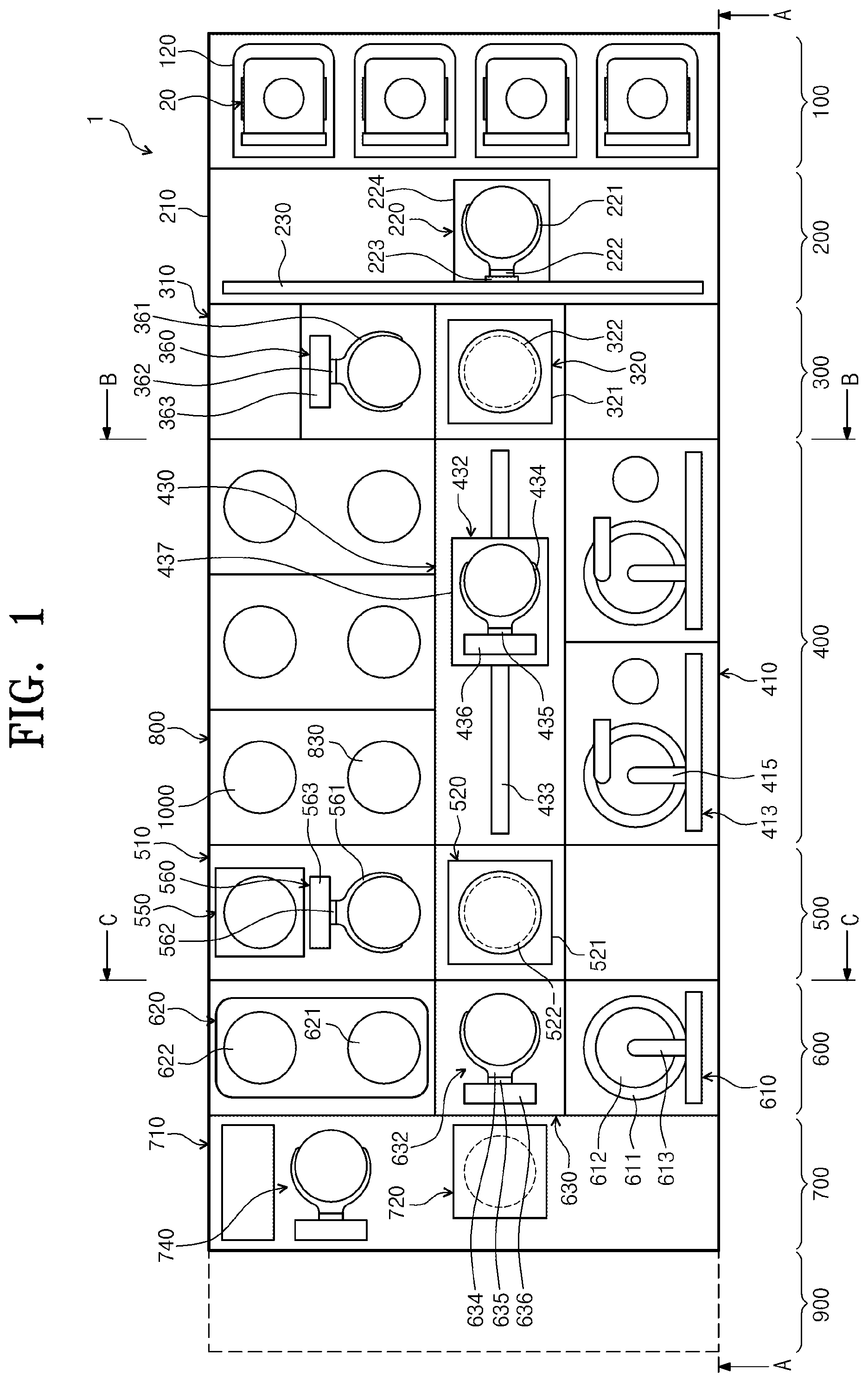 Patent US11776826 Figure 1 – Apparatus and method for treating substrate