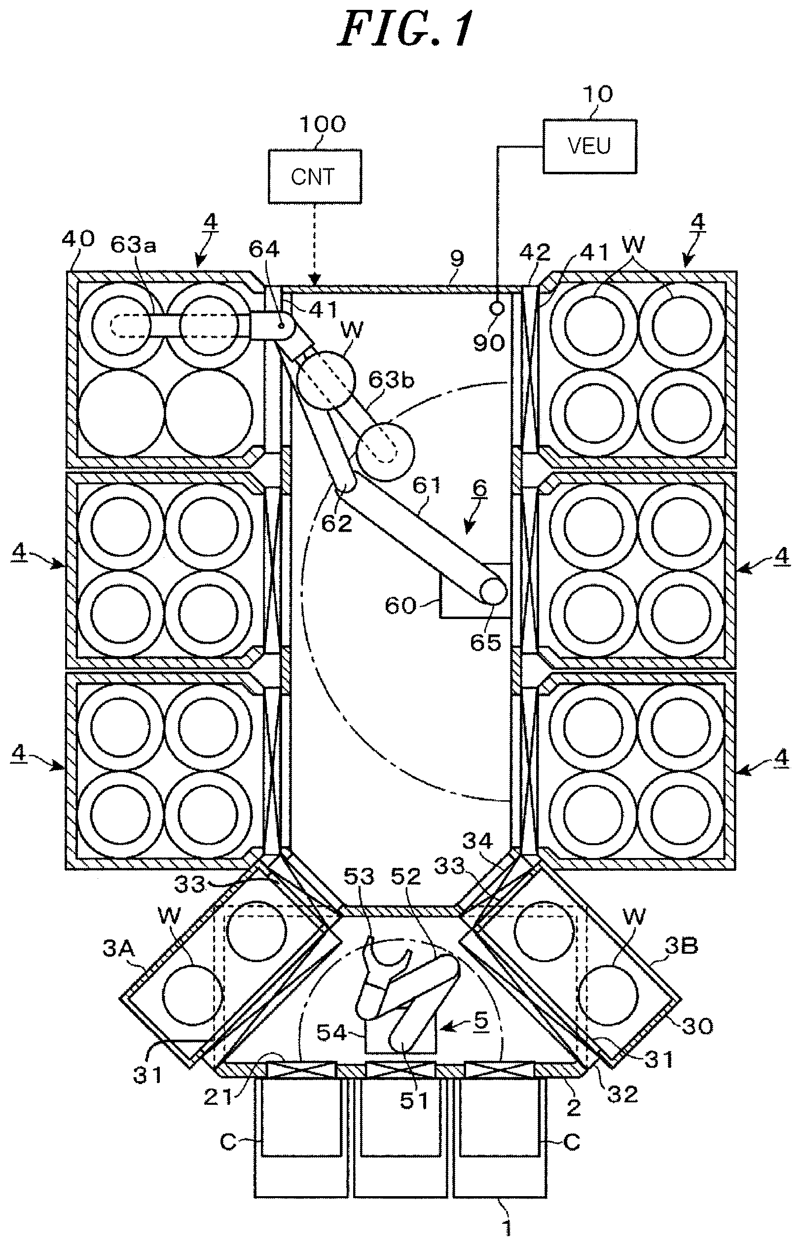 Patent US11776828 Figure 1 – Vacuum processing device