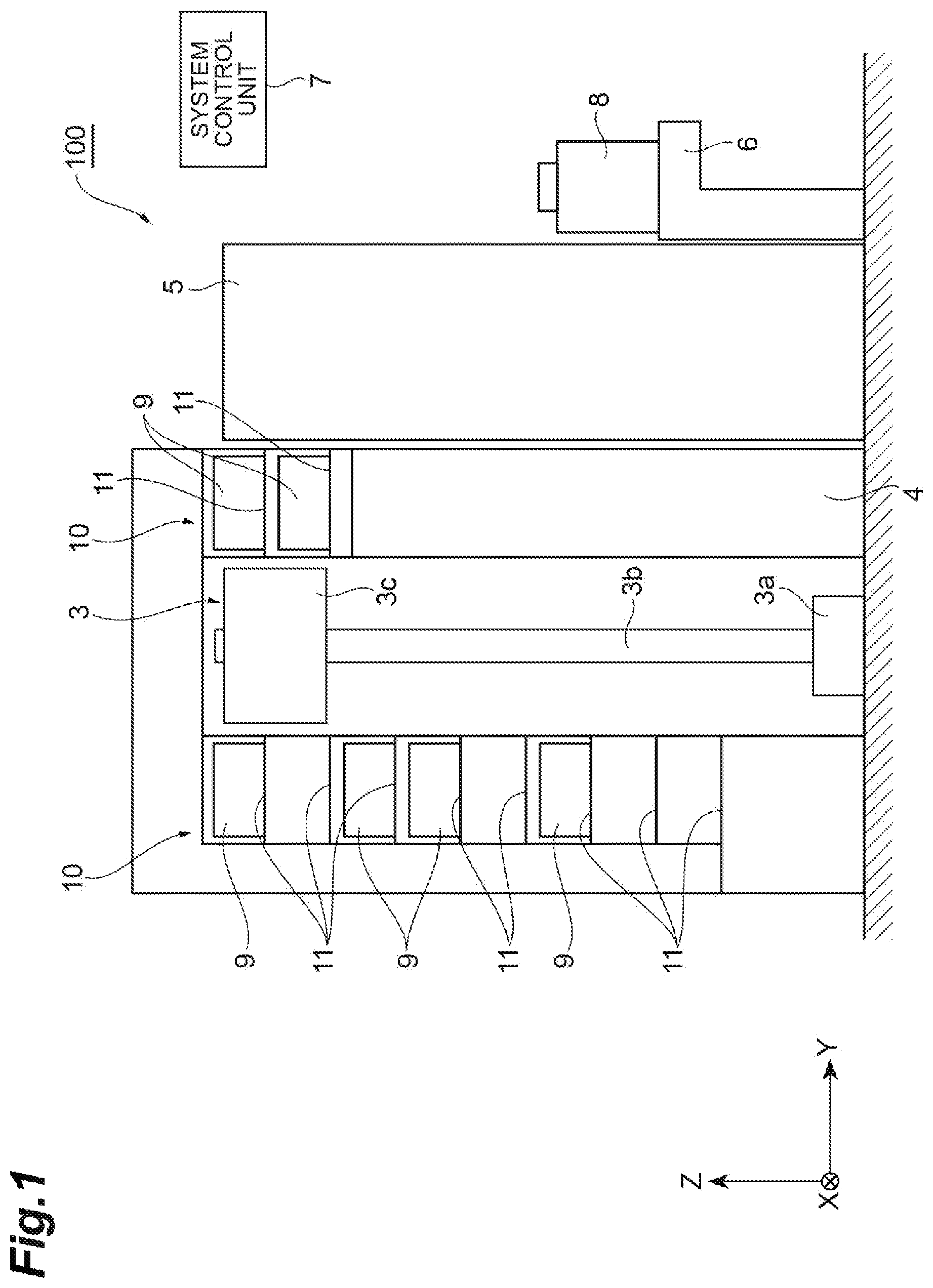 Patent US11776832 Figure 1 – Transfer system, transfer device, and transfer method