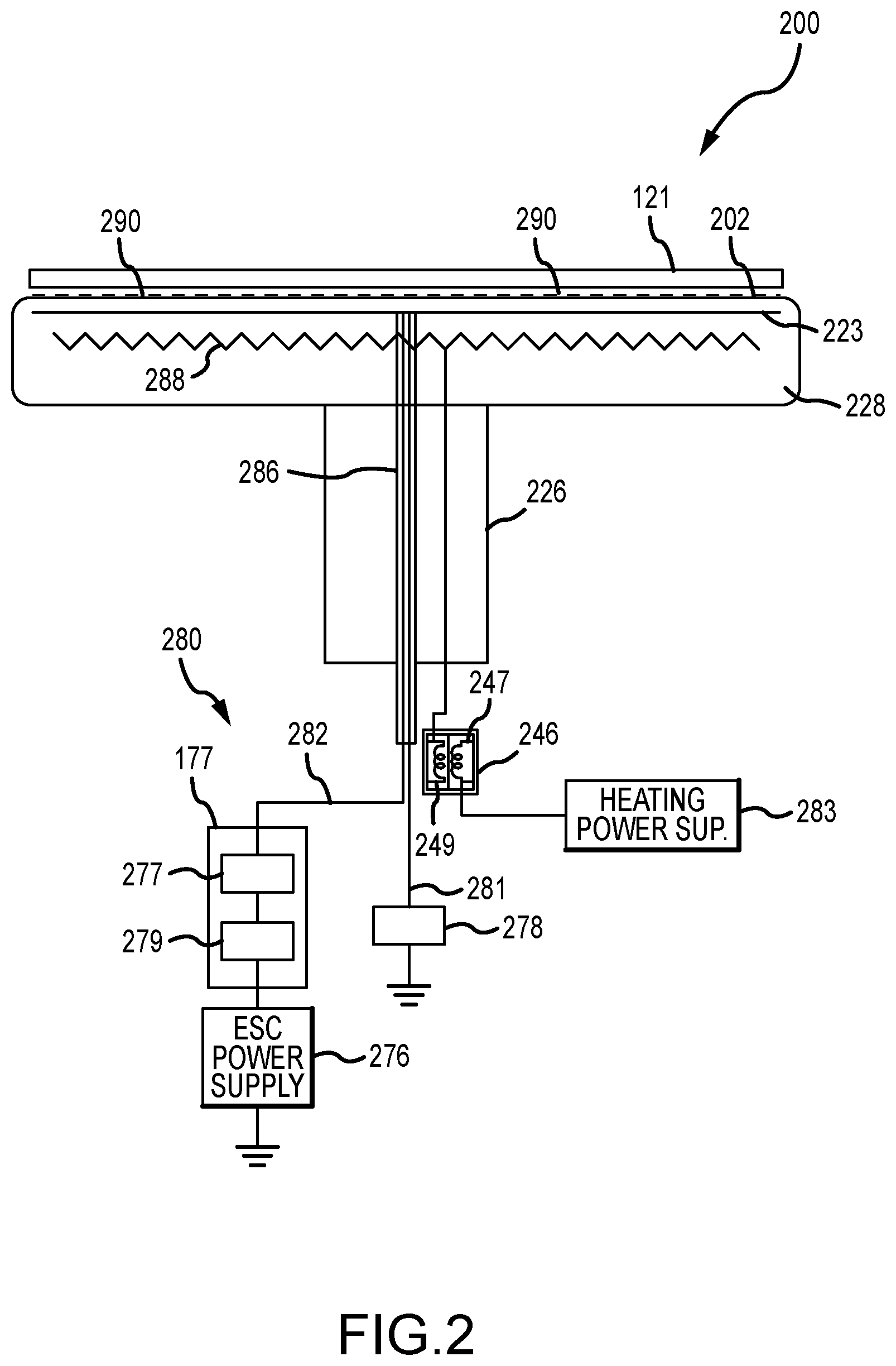 Patent US11776835 Figure 2 – Power supply signal conditioning for an electrostatic chuck