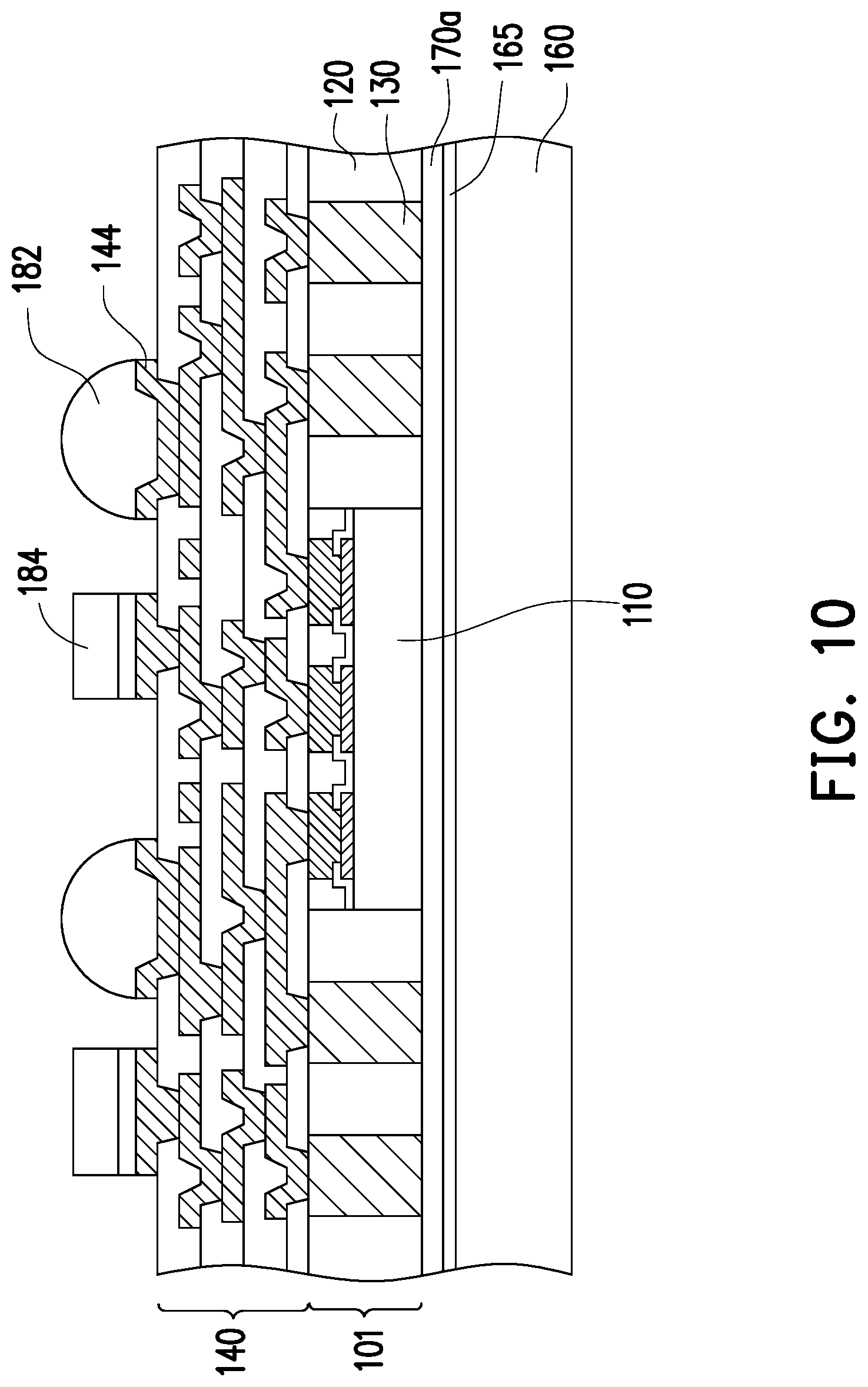 Patent US11776838 Figure 5 – Semiconductor package and manufacturing method thereof