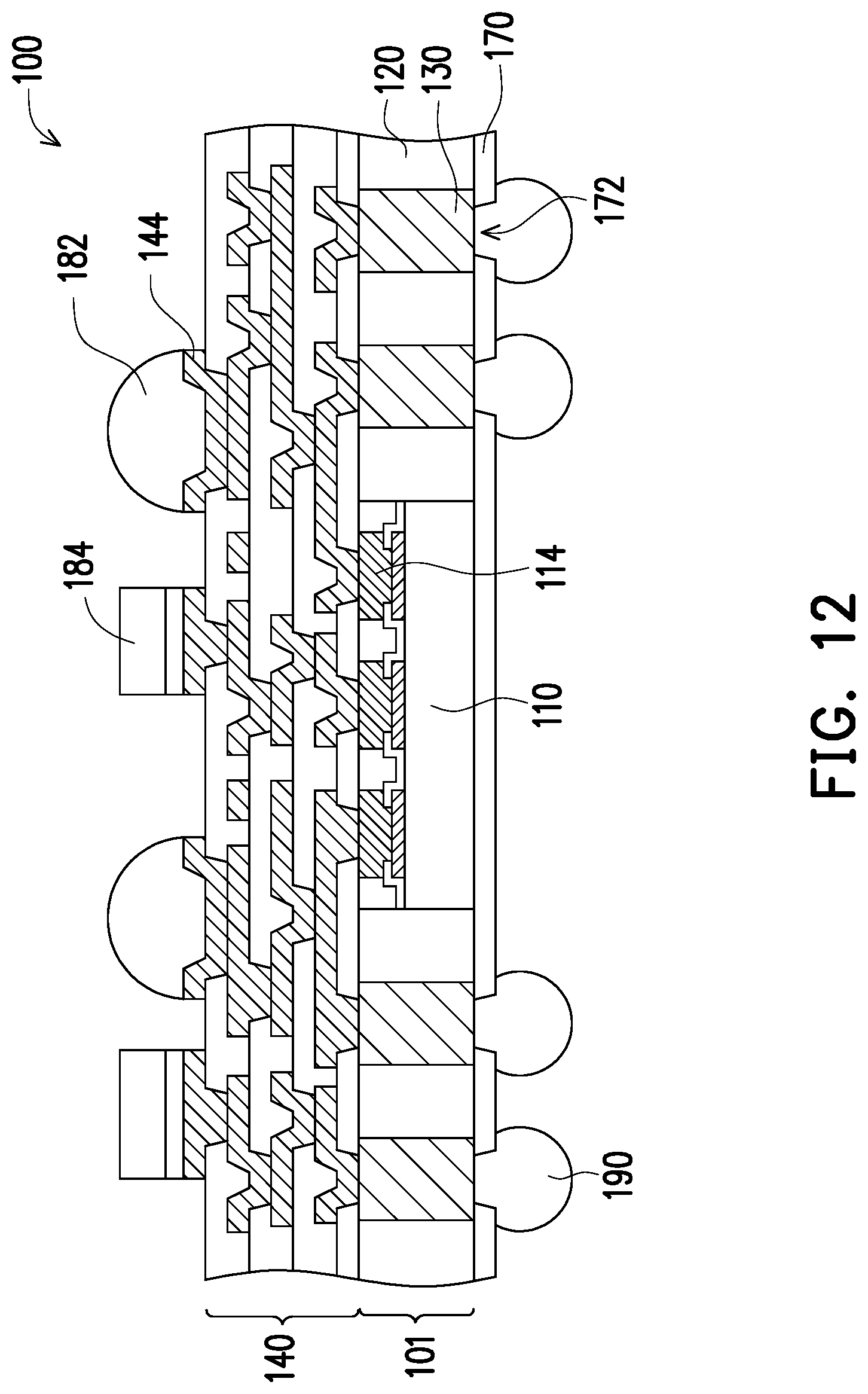 Patent US11776838 Figure 7 – Semiconductor package and manufacturing method thereof