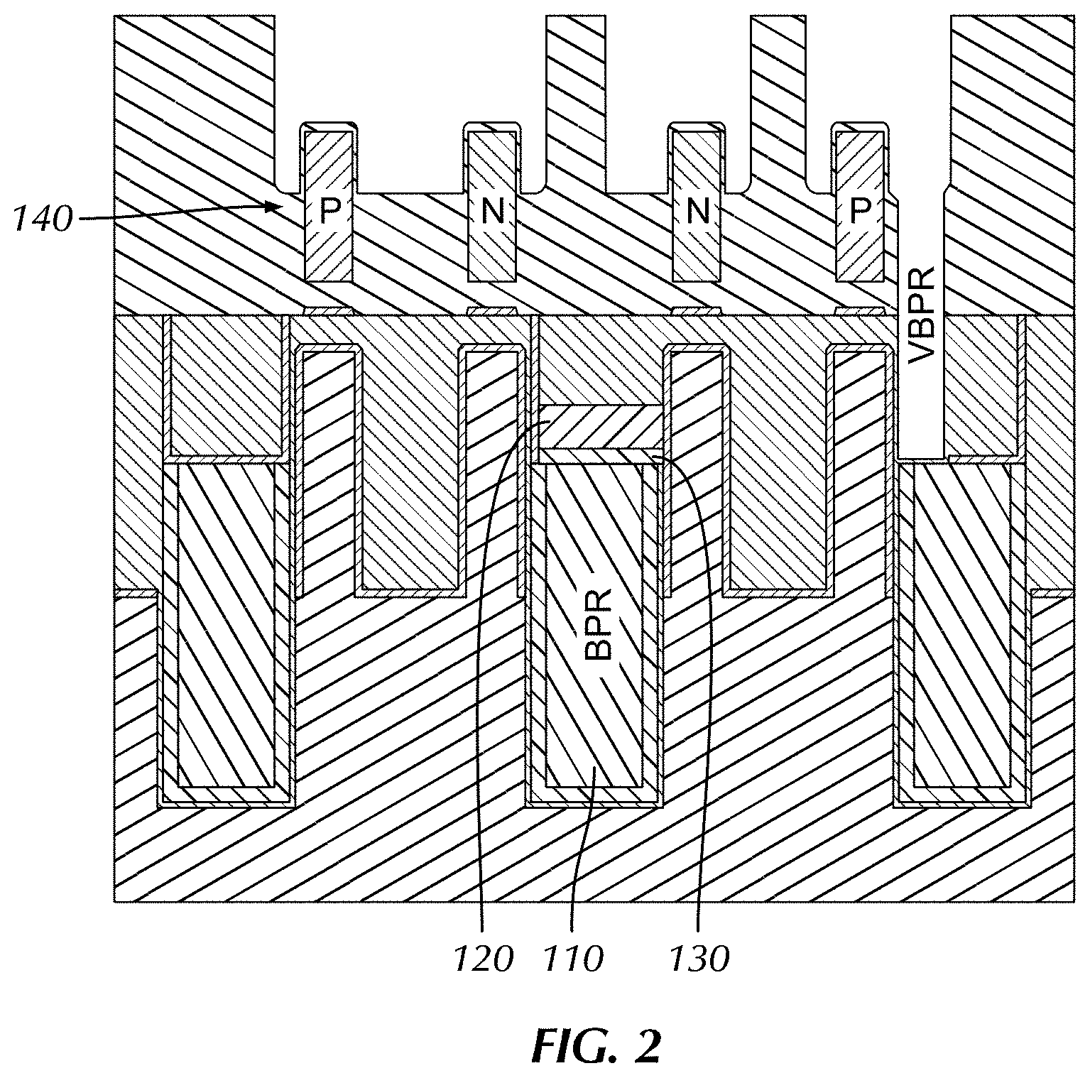 Patent US11776841 Figure 2 – Buried power rail contact formation