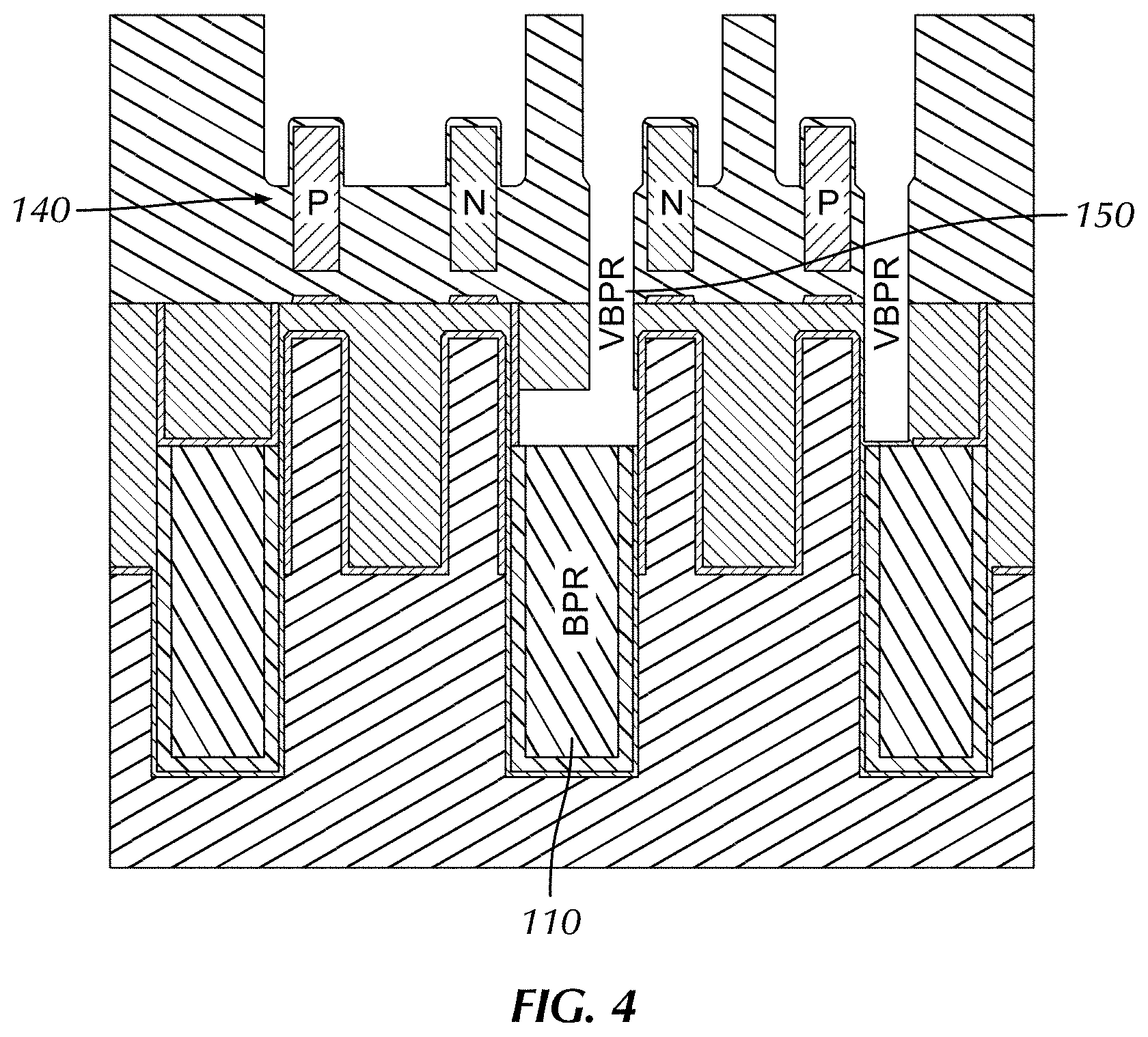 Patent US11776841 Figure 4 – Buried power rail contact formation
