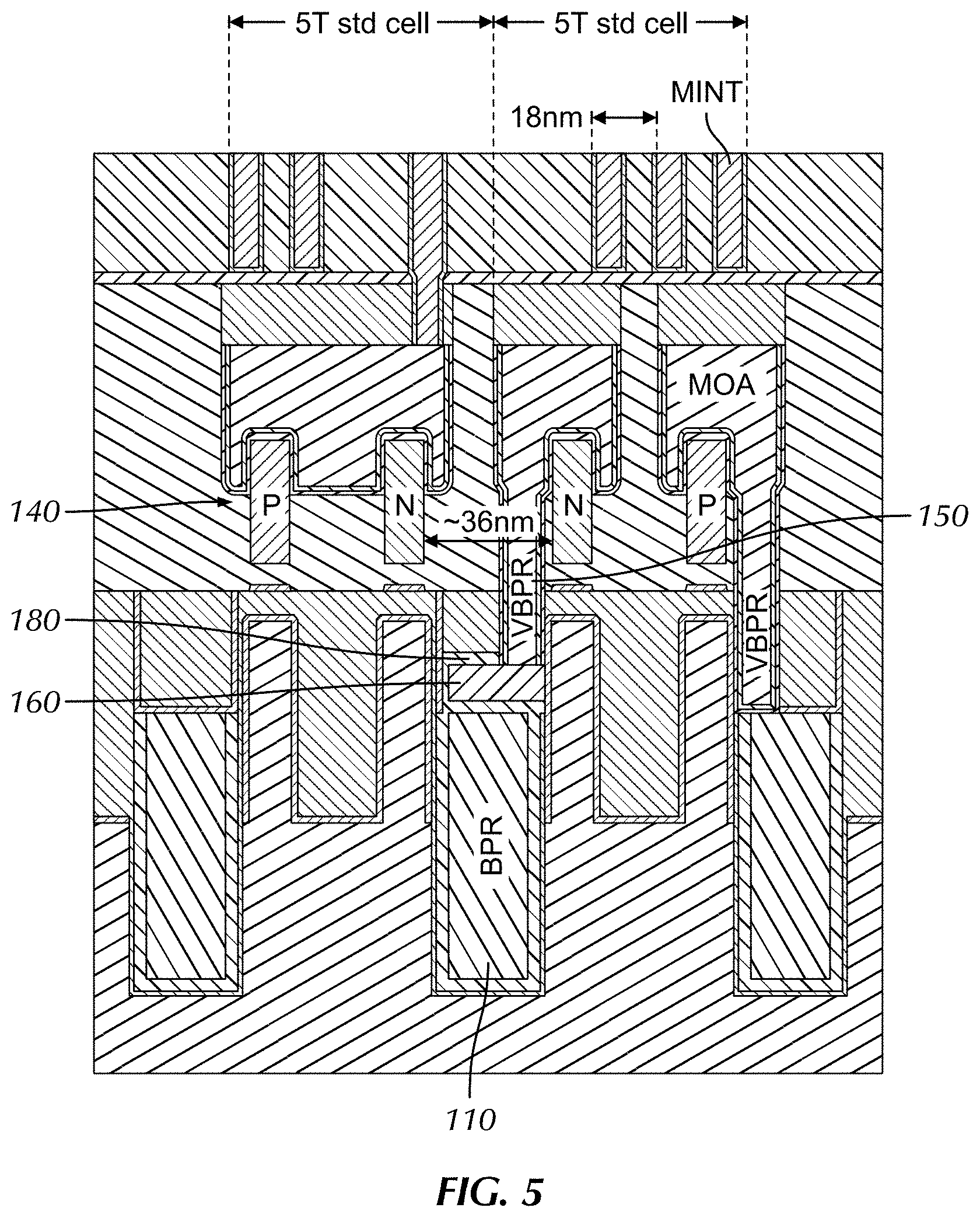 Patent US11776841 Figure 5 – Buried power rail contact formation