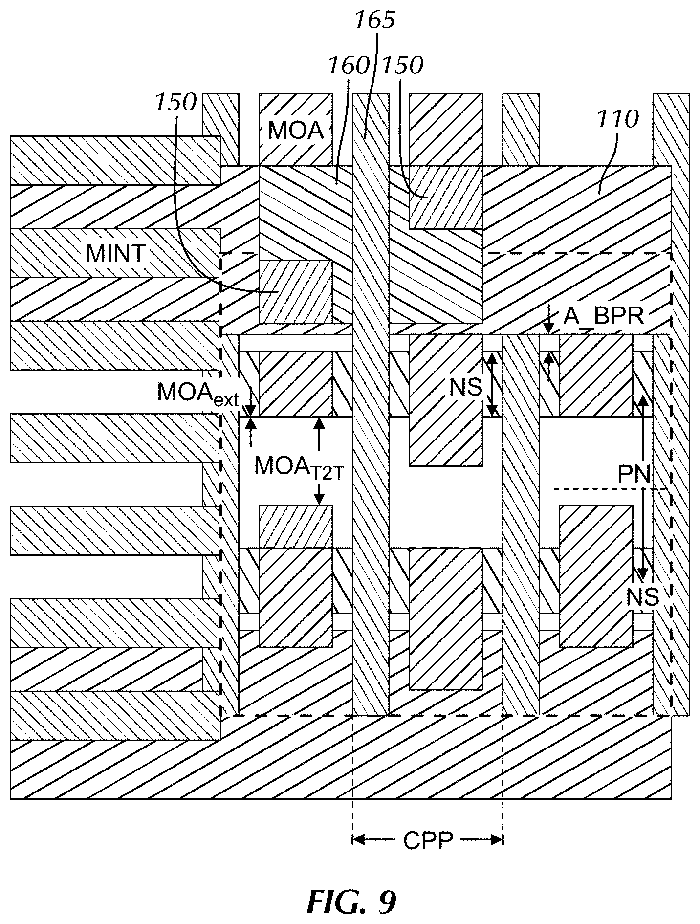 Patent US11776841 Figure 9 – Buried power rail contact formation