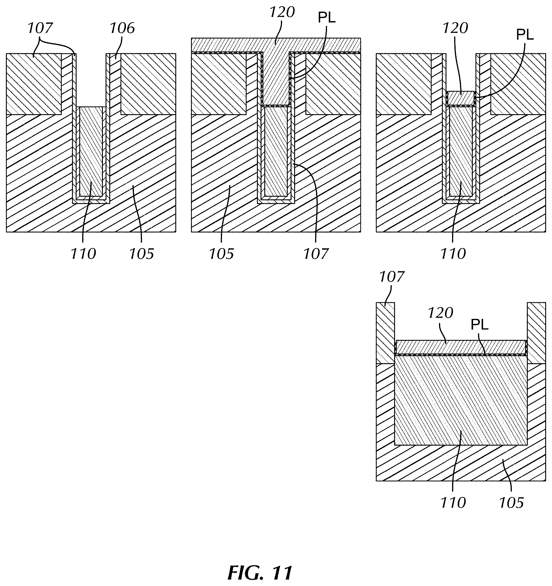 Patent US11776841 Figure 11 – Buried power rail contact formation