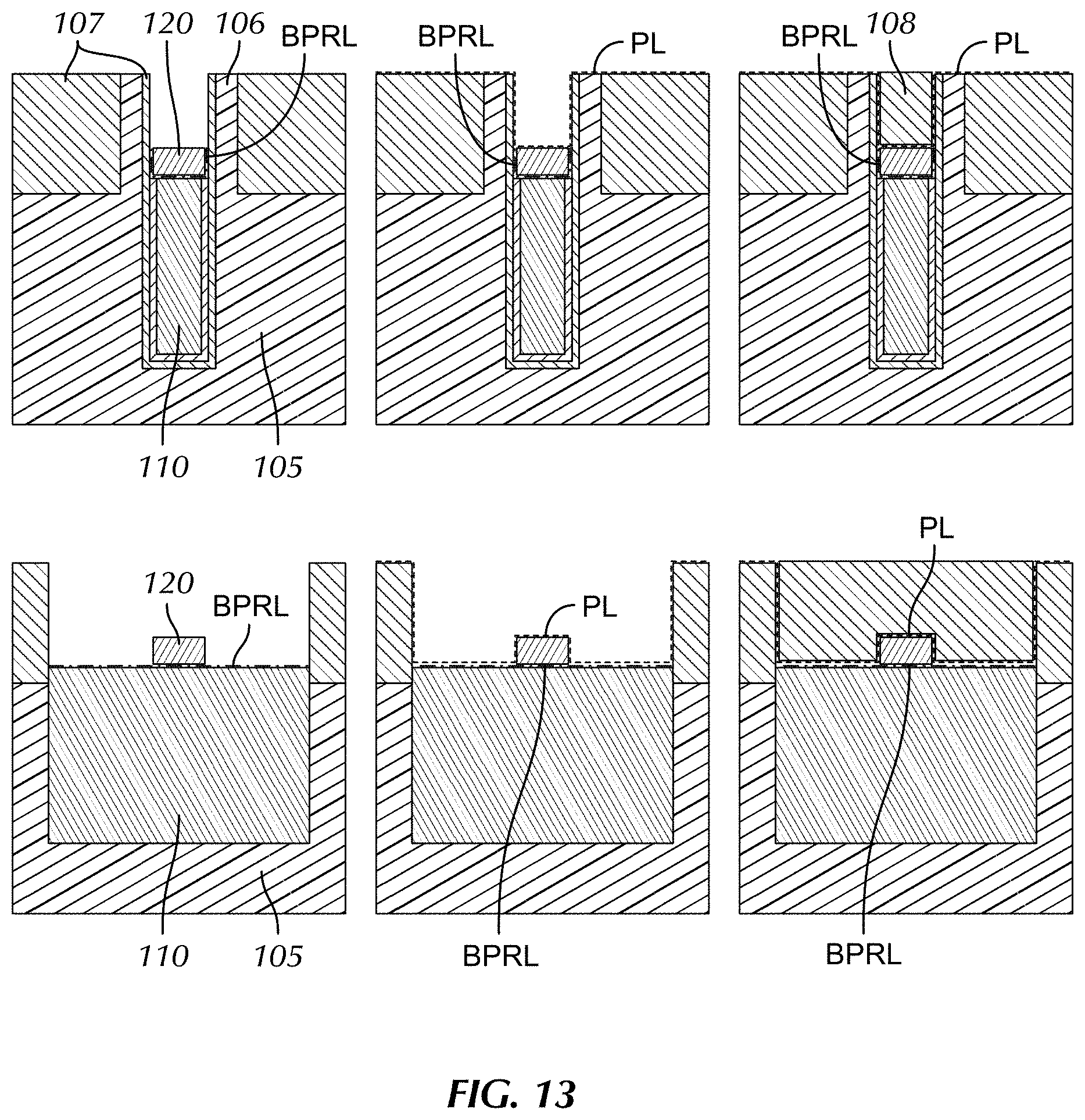 Patent US11776841 Figure 13 – Buried power rail contact formation