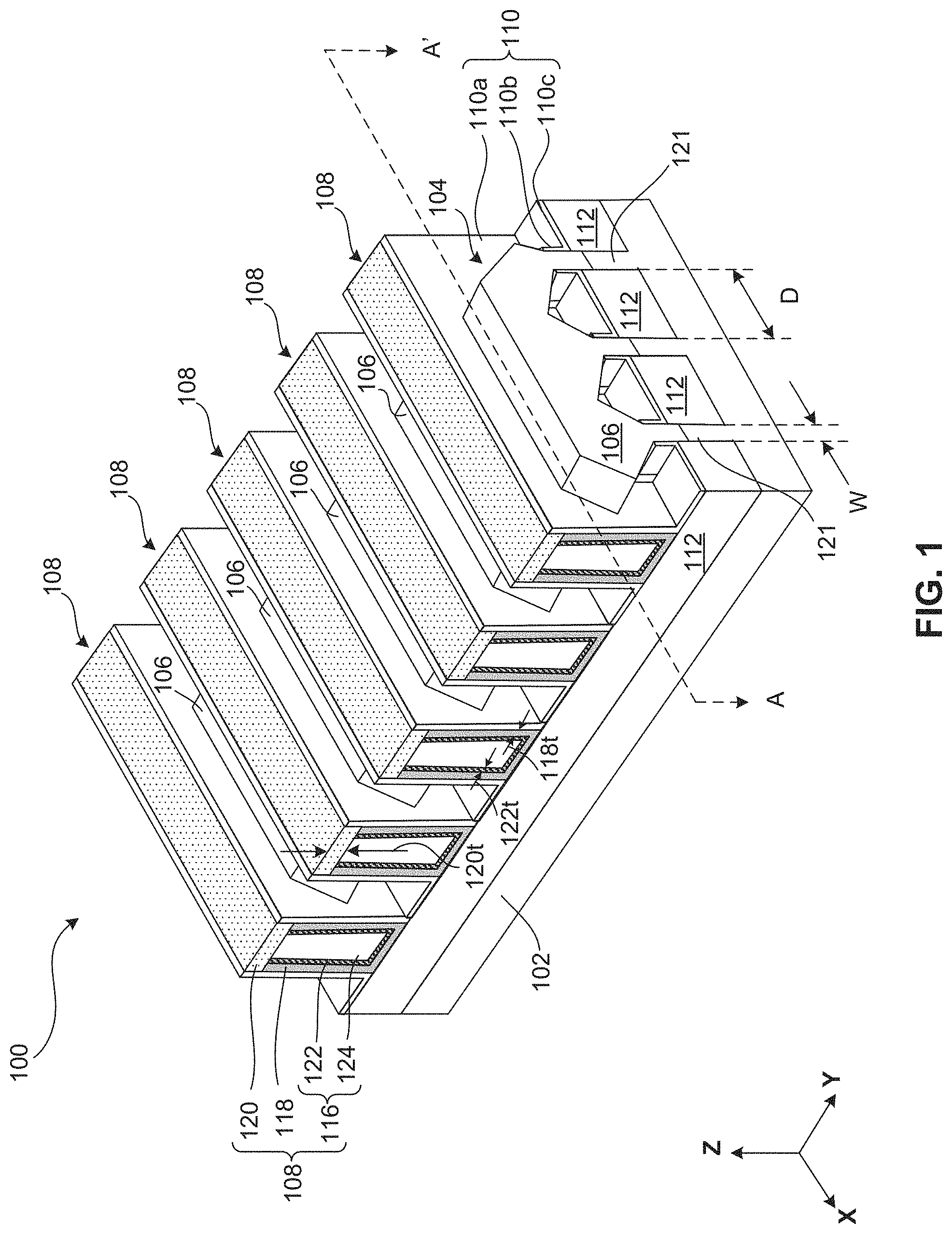 Patent US11776850 Figure 1 – Semiconductor device with reduced loading effect