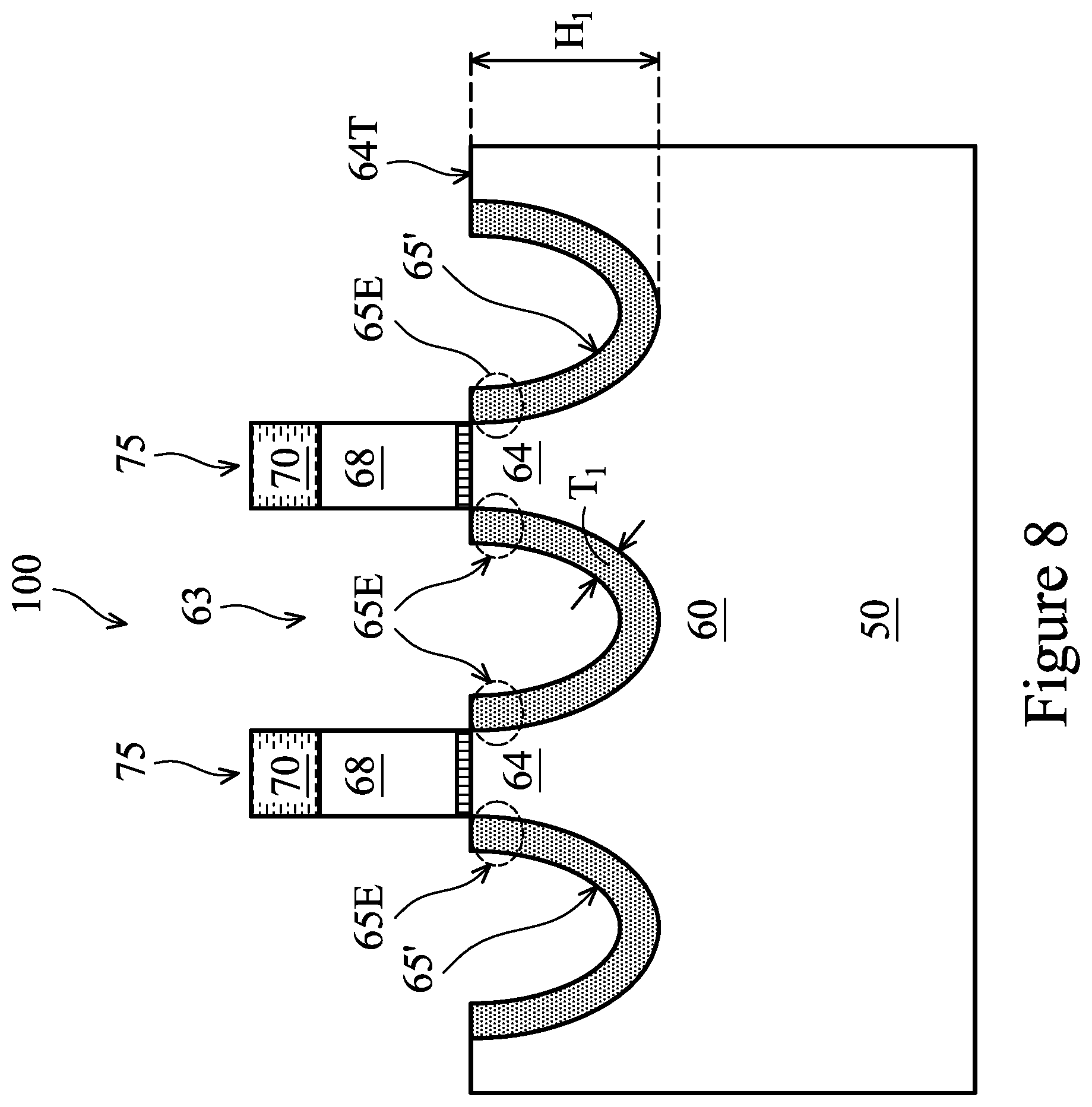Patent US11776851 Figure 8 – Semiconductor device with multi-layered source/drain regions having different dopant concentrations and manufacturing method thereof