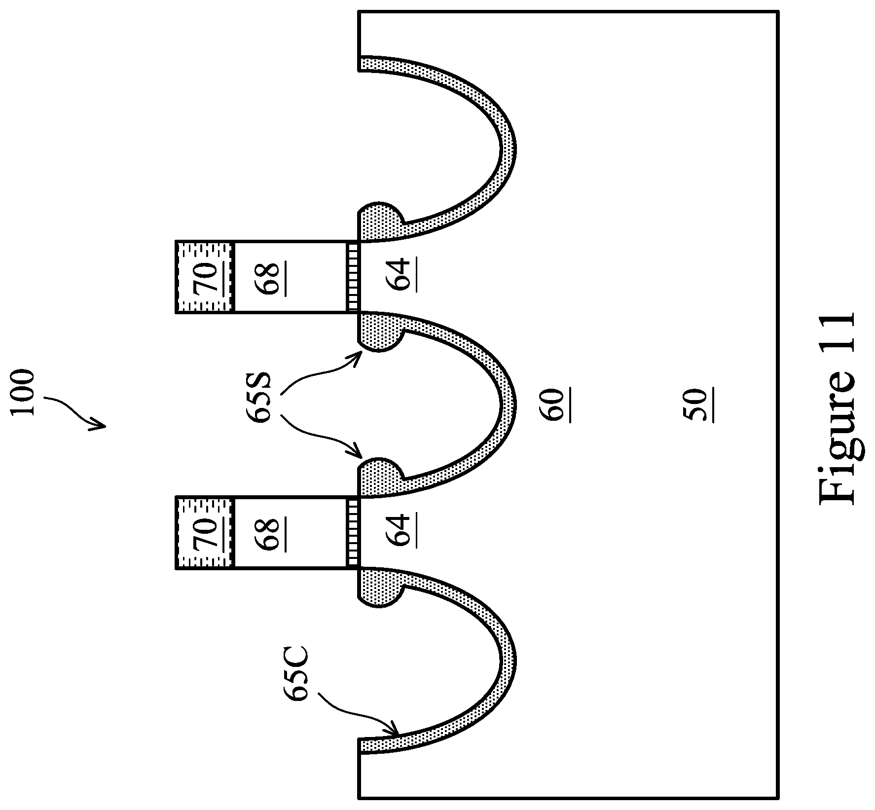 Patent US11776851 Figure 11 – Semiconductor device with multi-layered source/drain regions having different dopant concentrations and manufacturing method thereof