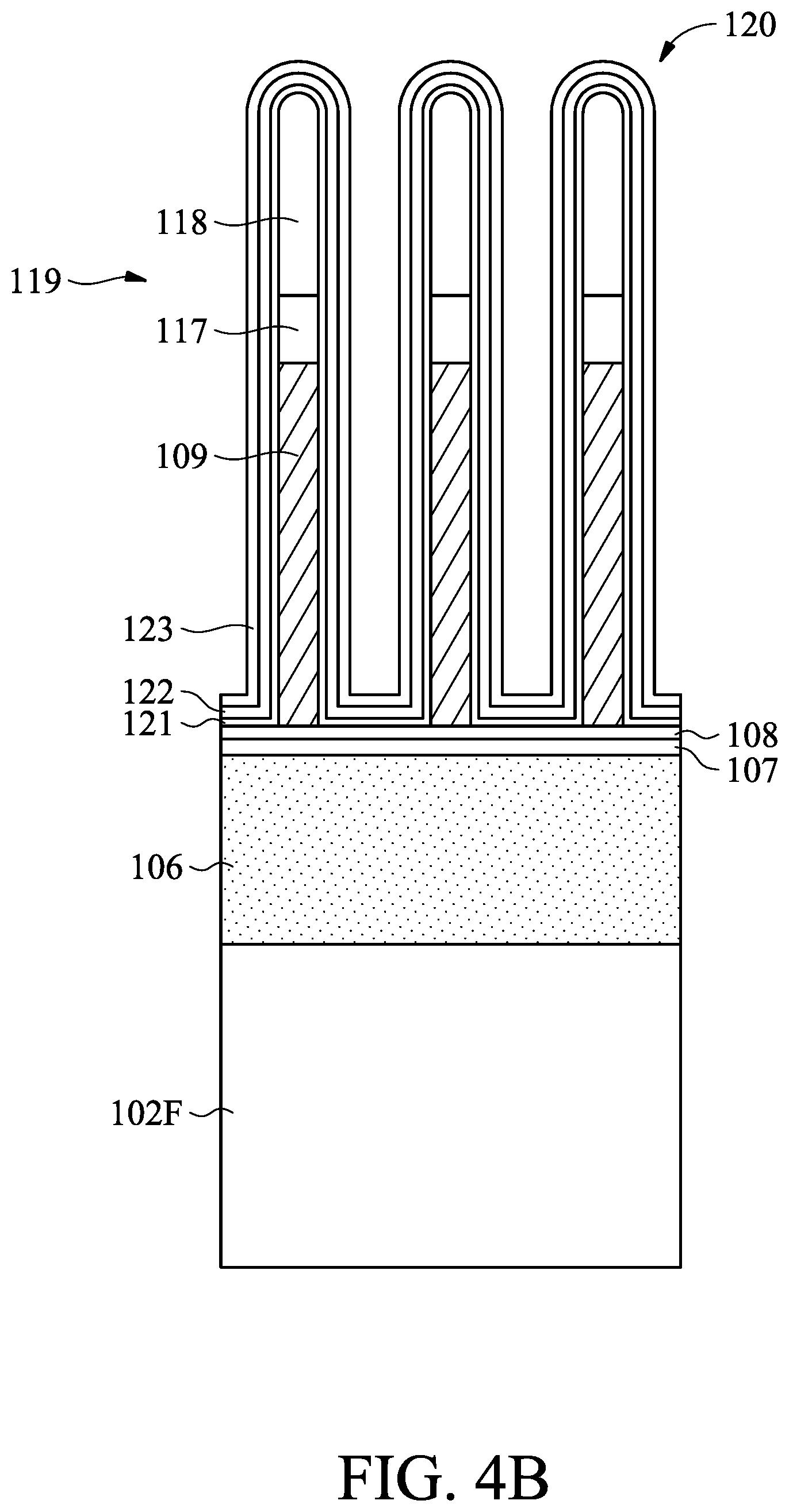 Patent US11776854 Figure 5 – Semiconductor structure with hybrid nanostructures