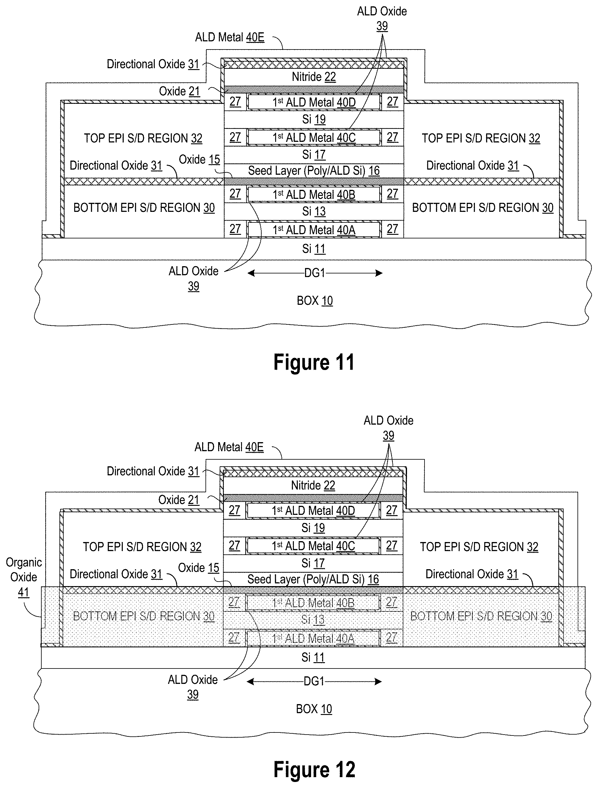 Patent US11776856 Figure 6 – Nanosheet transistors with different gate materials in same stack and method of making