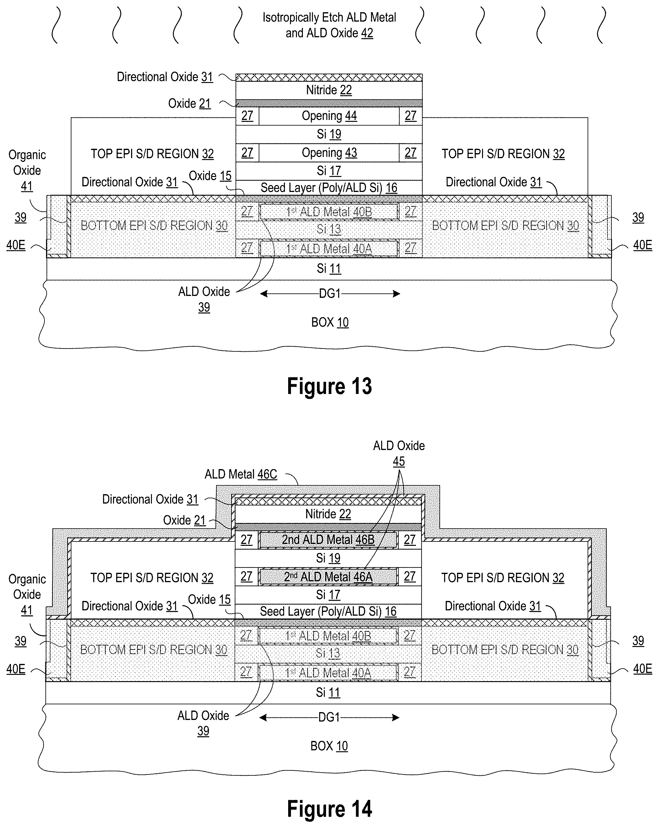 Patent US11776856 Figure 7 – Nanosheet transistors with different gate materials in same stack and method of making