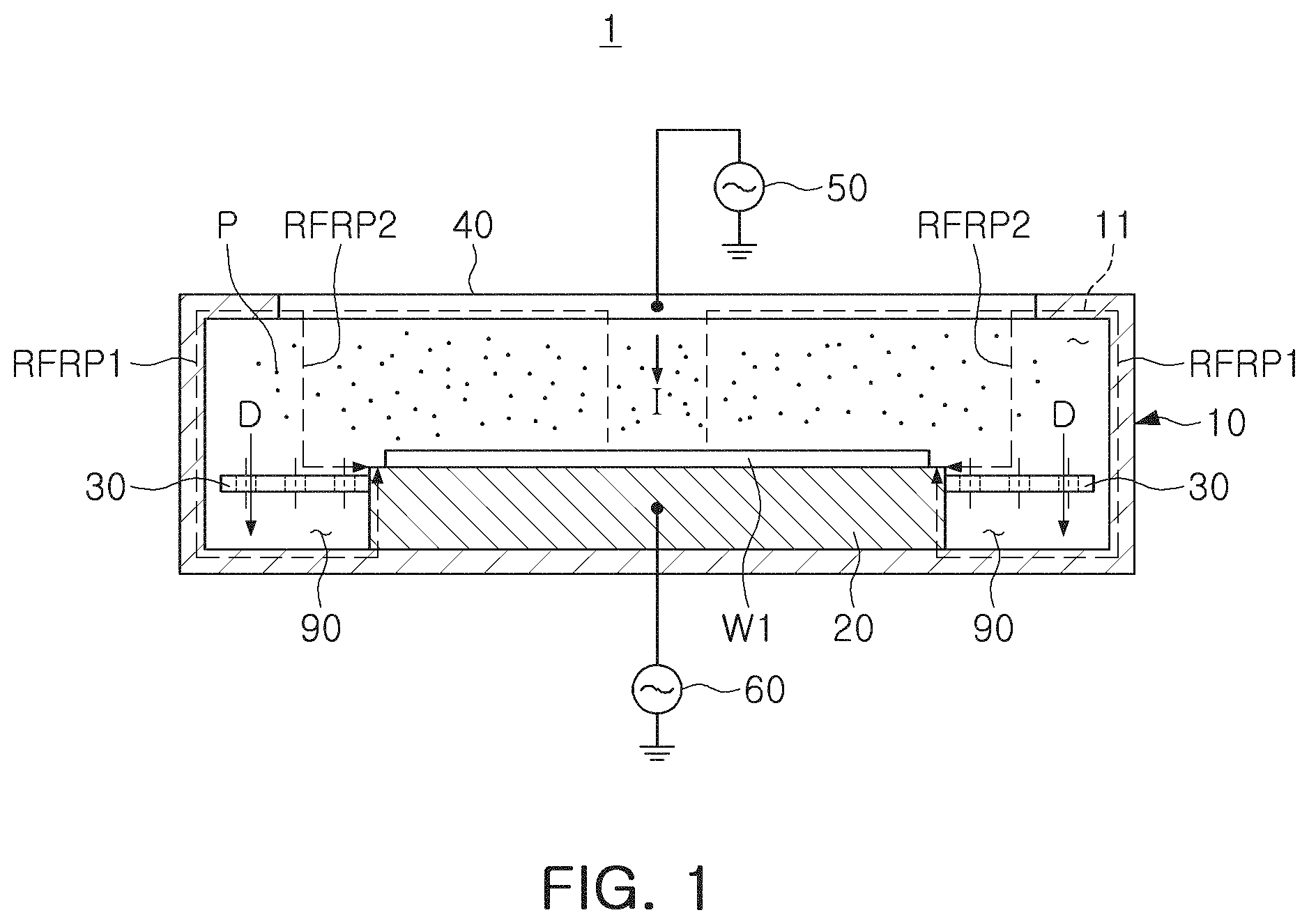 Patent US11776858 — Plasma apparatus and methods of manufacturing semiconductor device using the same — Figure 1