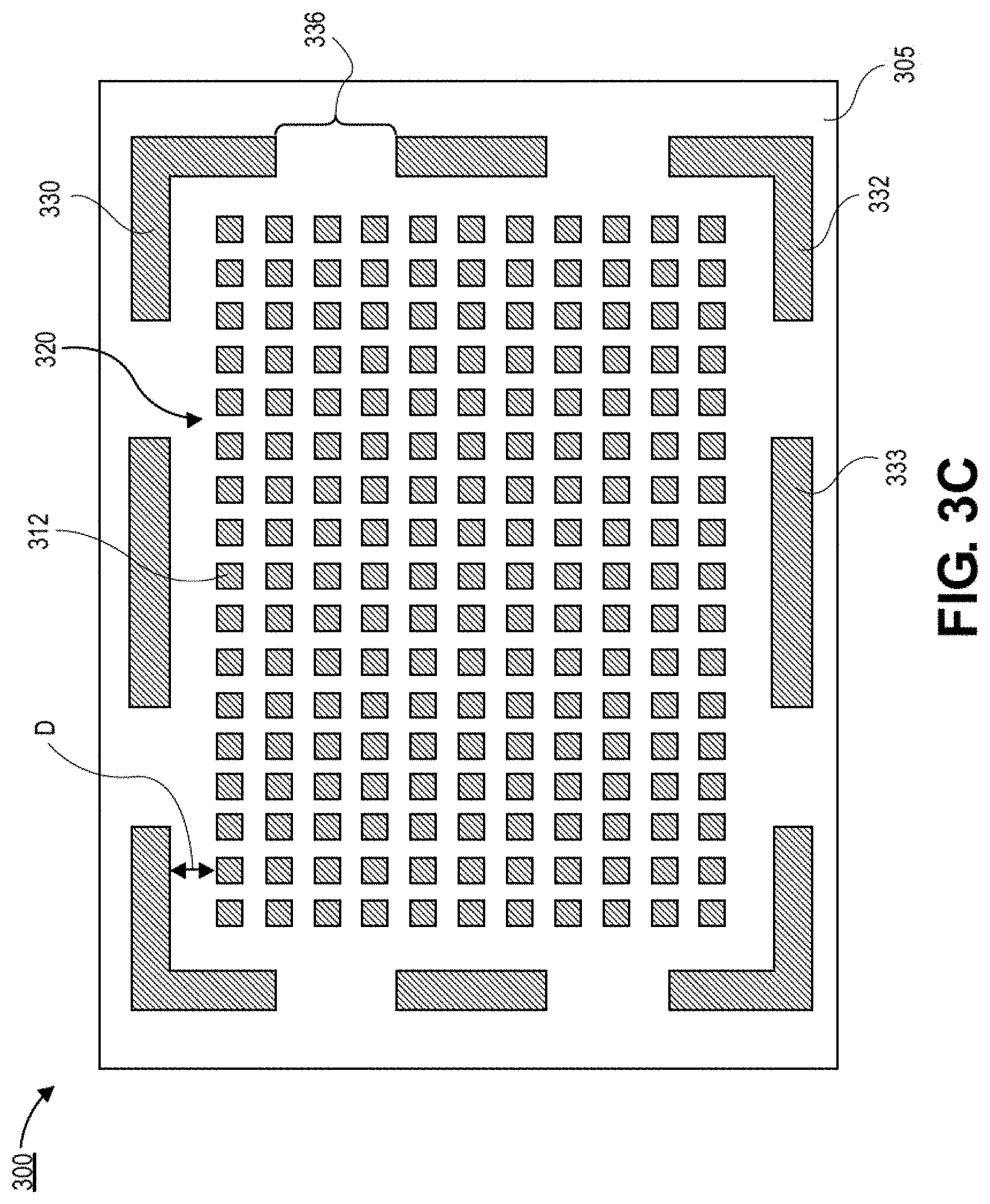 Patent US11776864 Figure 6 – Corner guard for improved electroplated first level interconnect bump height range