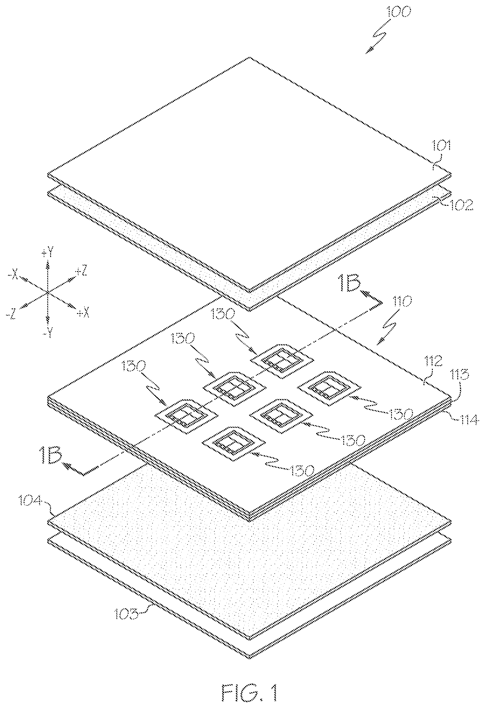 Patent US11776875 Figure 1 – Systems including a vapor chamber as the heat spreading substrate of a power device embedded in a PCB and methods of forming the same