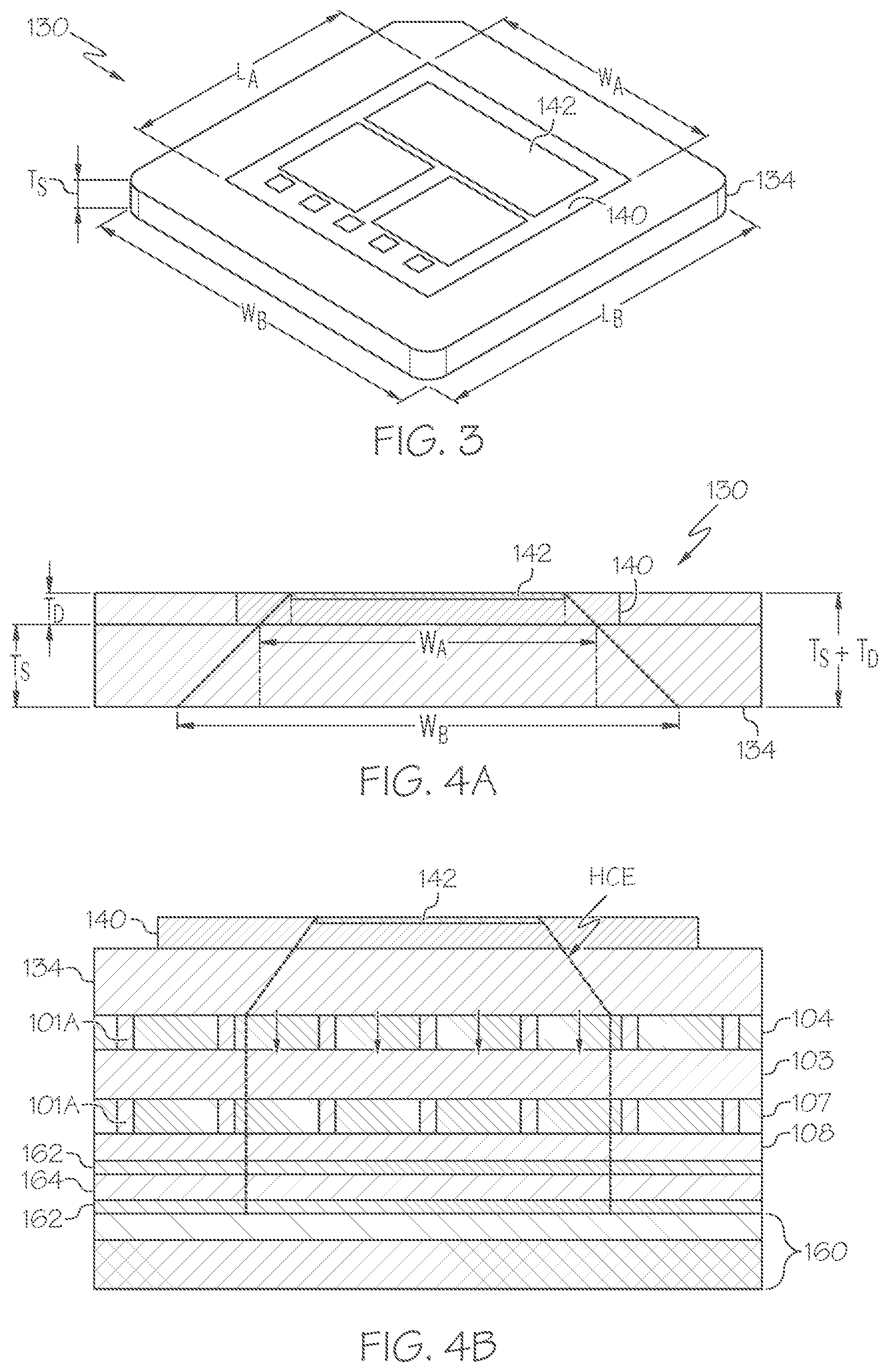Patent US11776875 Figure 3 – Systems including a vapor chamber as the heat spreading substrate of a power device embedded in a PCB and methods of forming the same