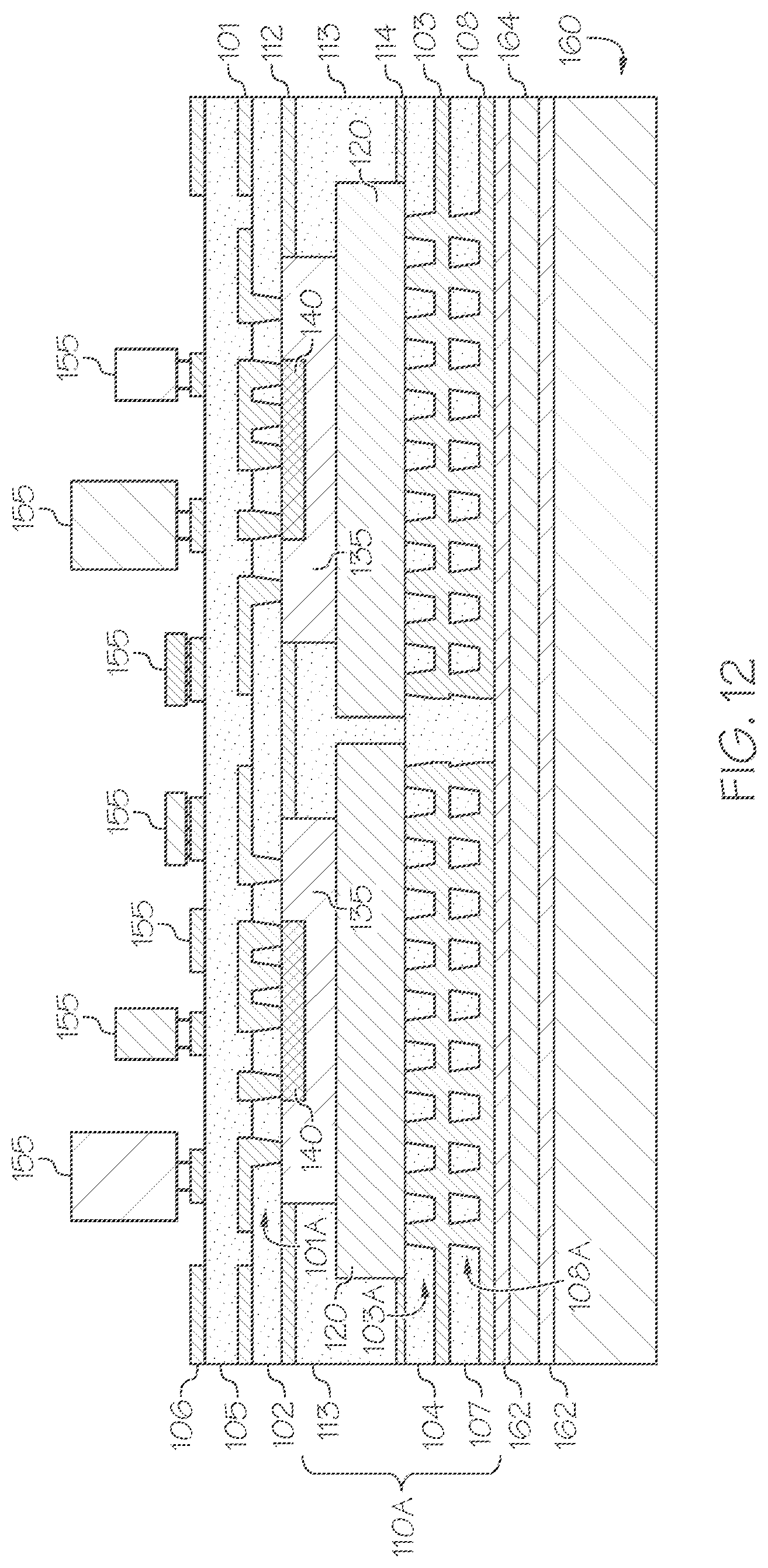 Patent US11776875 Figure 11 – Systems including a vapor chamber as the heat spreading substrate of a power device embedded in a PCB and methods of forming the same