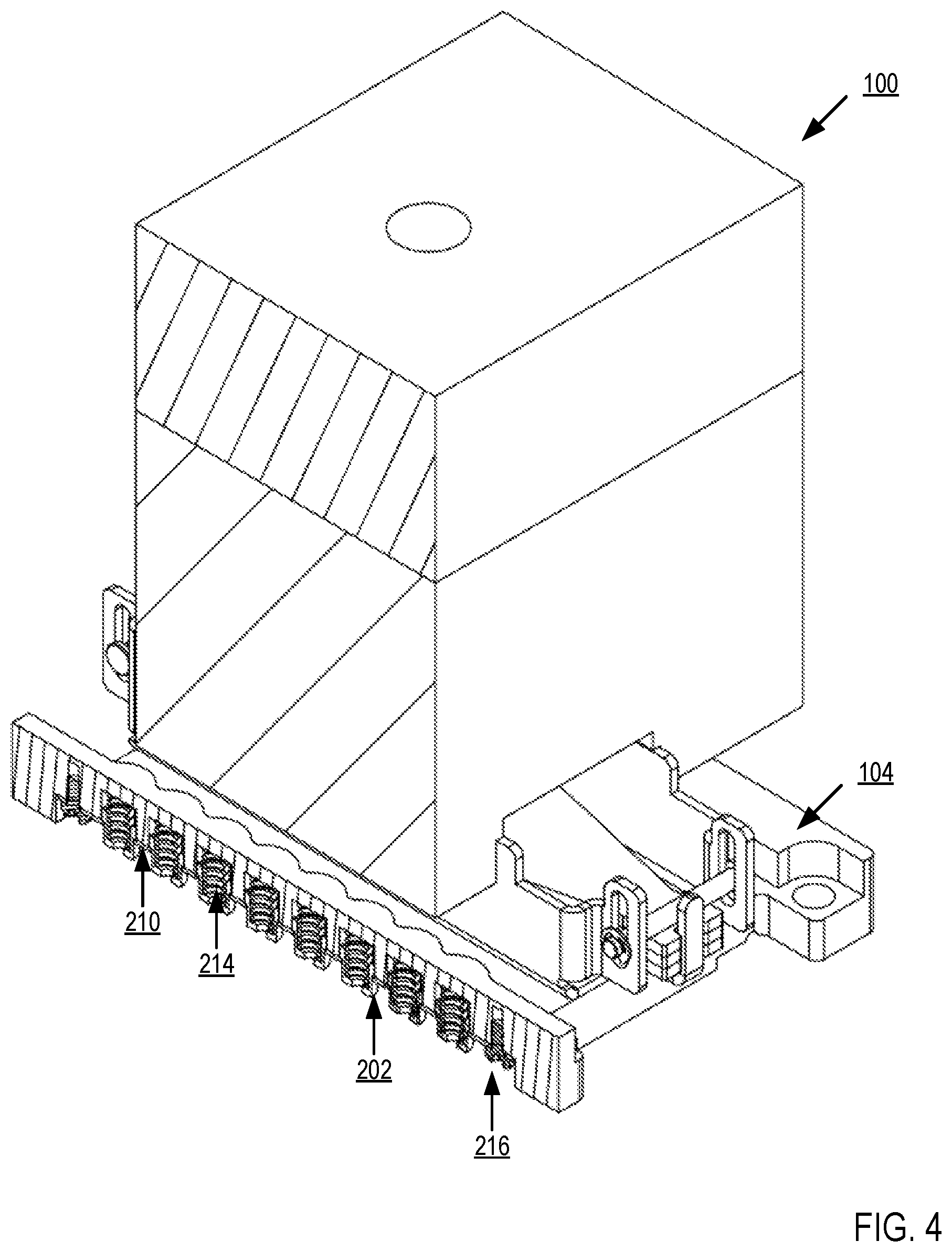 Patent US11776876 Figure 4 – Distributing heatsink load across a processor module with separable input/output (I/O) connectors
