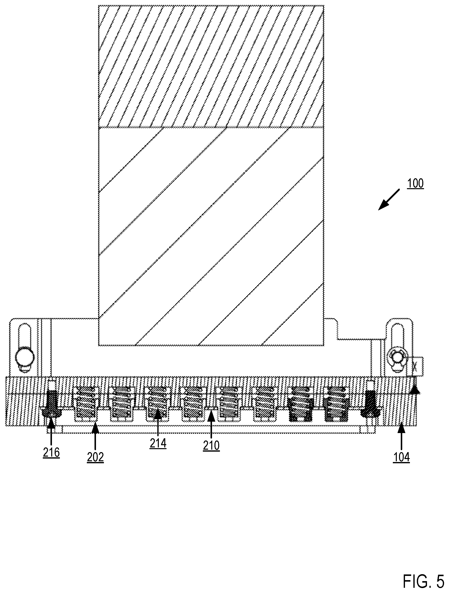 Patent US11776876 Figure 5 – Distributing heatsink load across a processor module with separable input/output (I/O) connectors