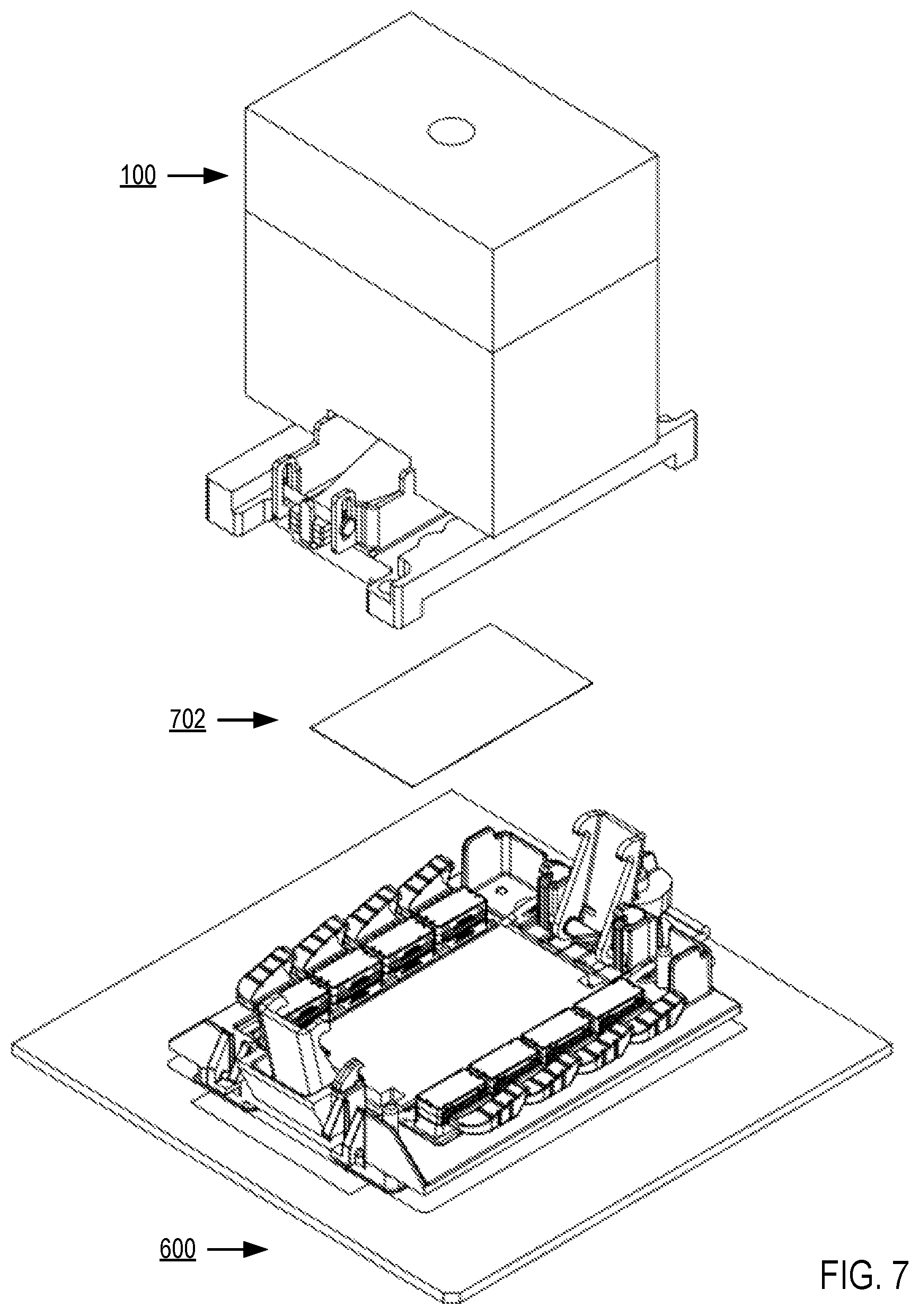 Patent US11776876 Figure 7 – Distributing heatsink load across a processor module with separable input/output (I/O) connectors