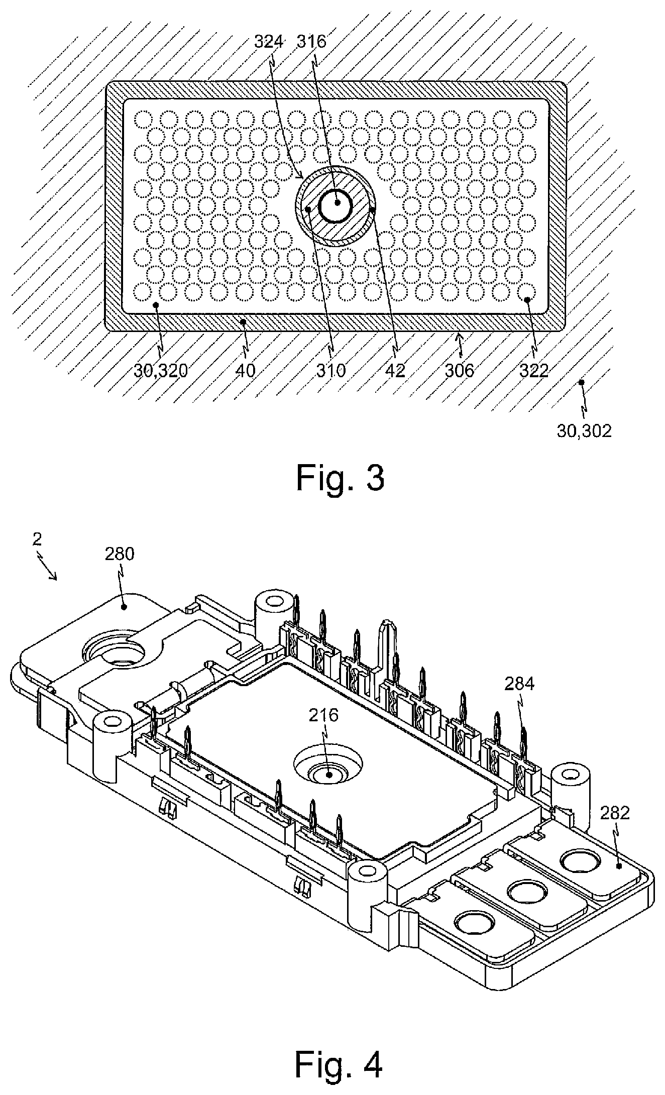 Patent US11776878 Figure 2 – Power electronics system with a switching device and a liquid cooling device
