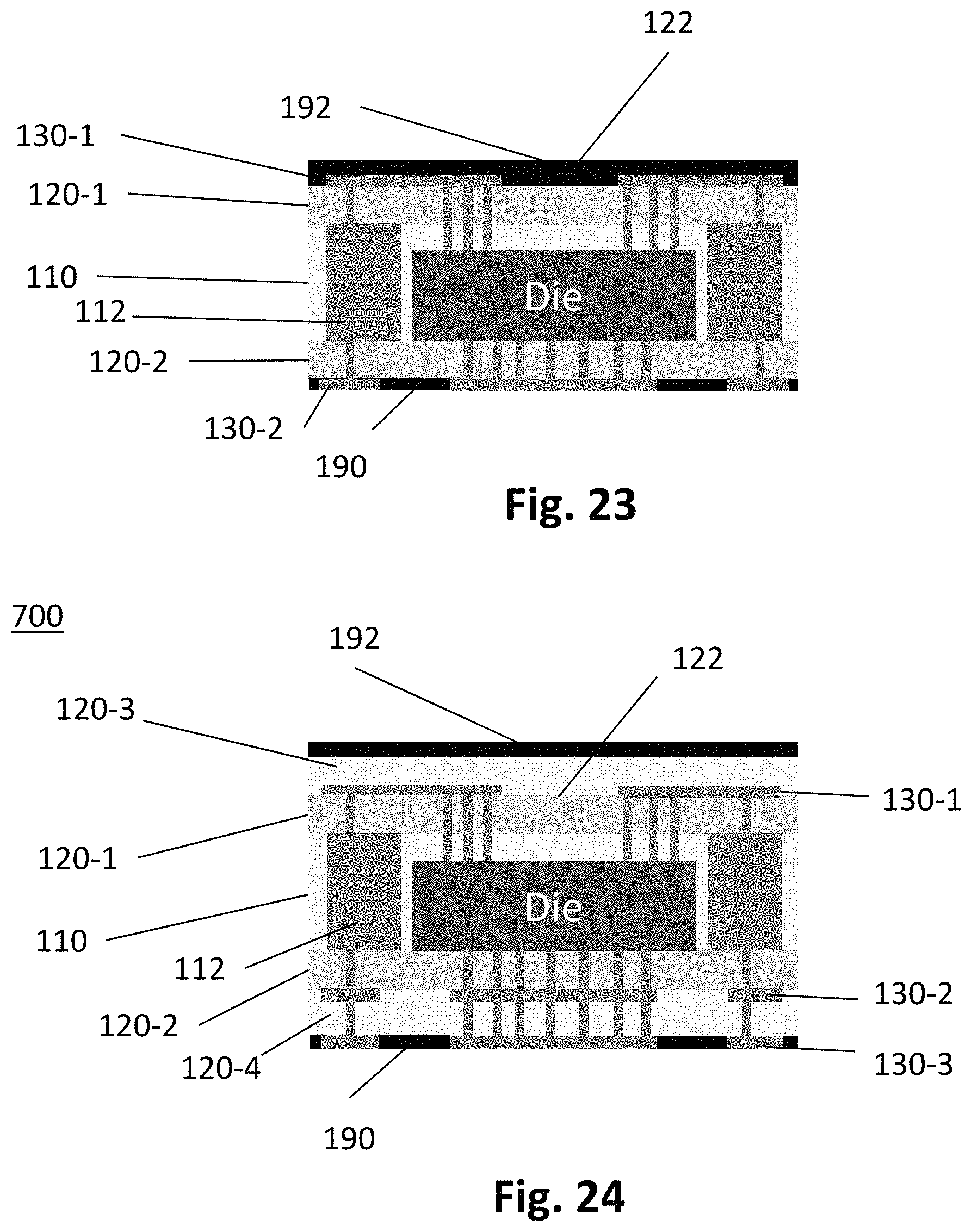 Patent US11776883 Figure 8 – Embedded die packaging for power semiconductor devices