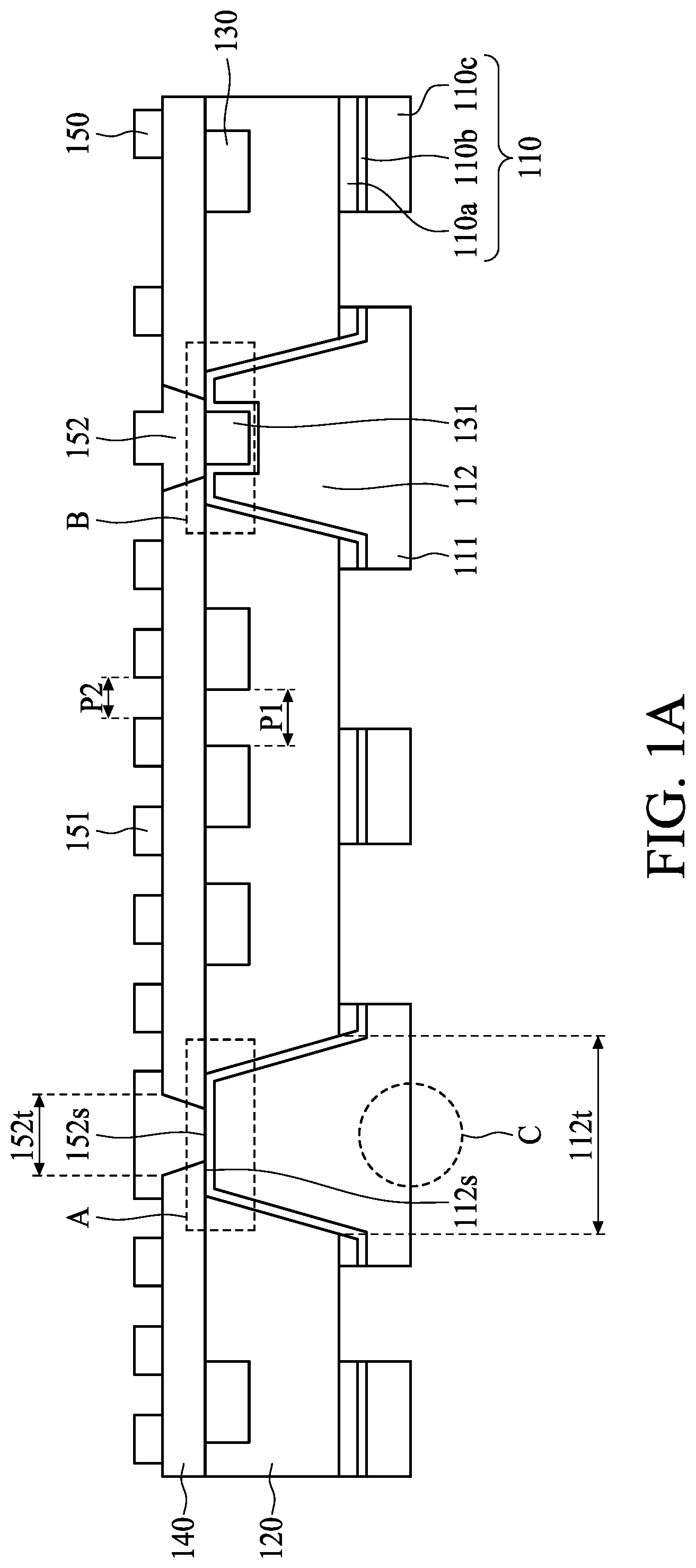 Patent US11776885 Figure 1 – Substrate, semiconductor device package and method of manufacturing the same