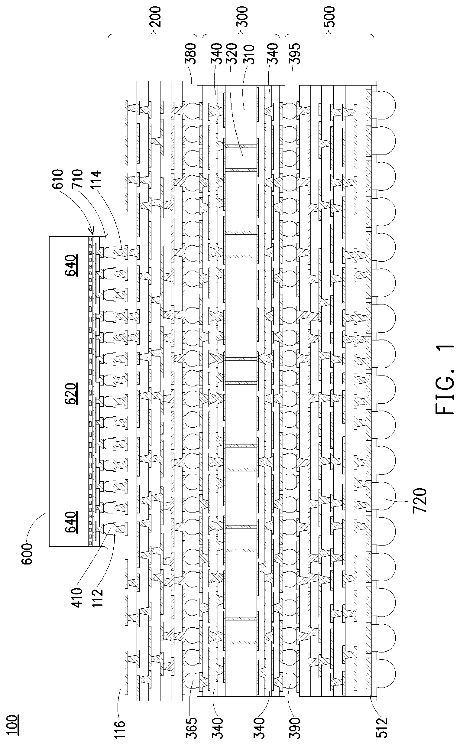 Patent US11776886 Figure 1 – Symmetrical substrate for semiconductor packaging
