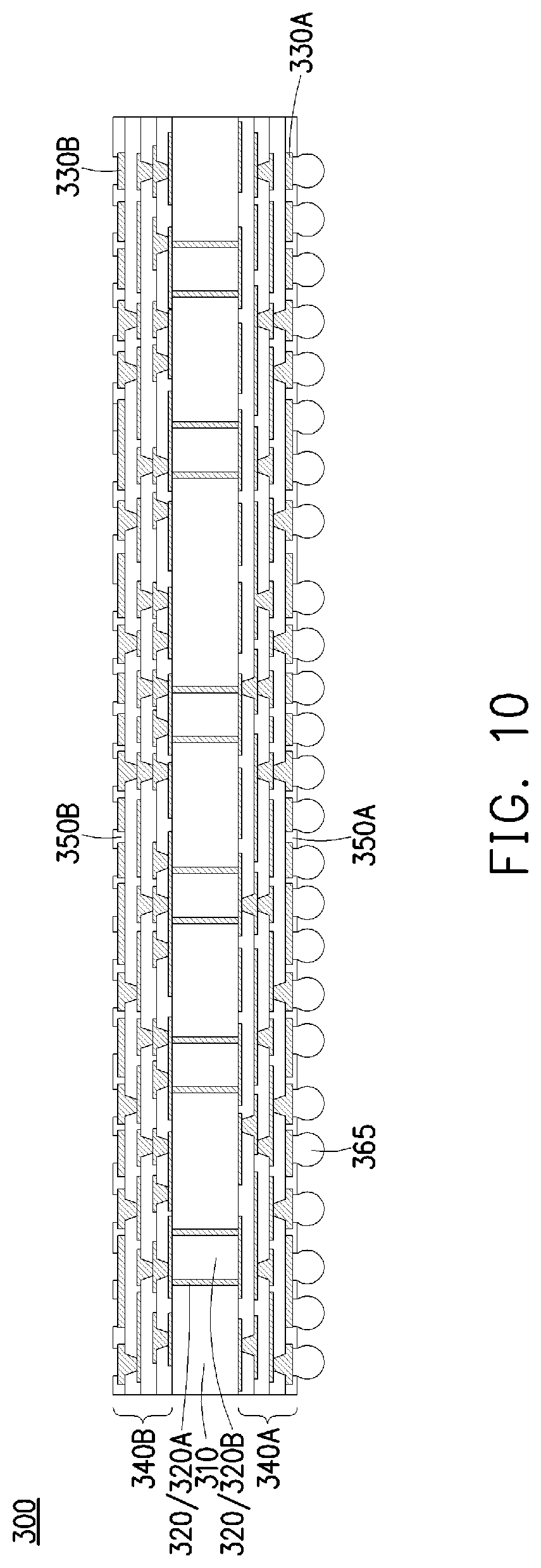 Patent US11776886 Figure 10 – Symmetrical substrate for semiconductor packaging