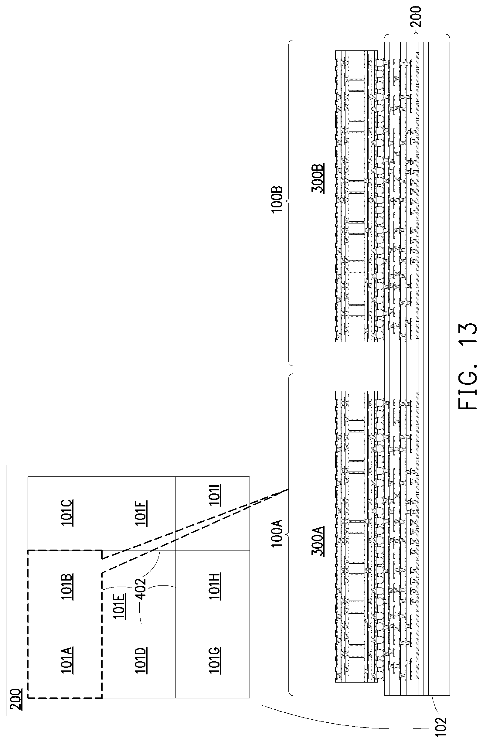 Patent US11776886 Figure 13 – Symmetrical substrate for semiconductor packaging
