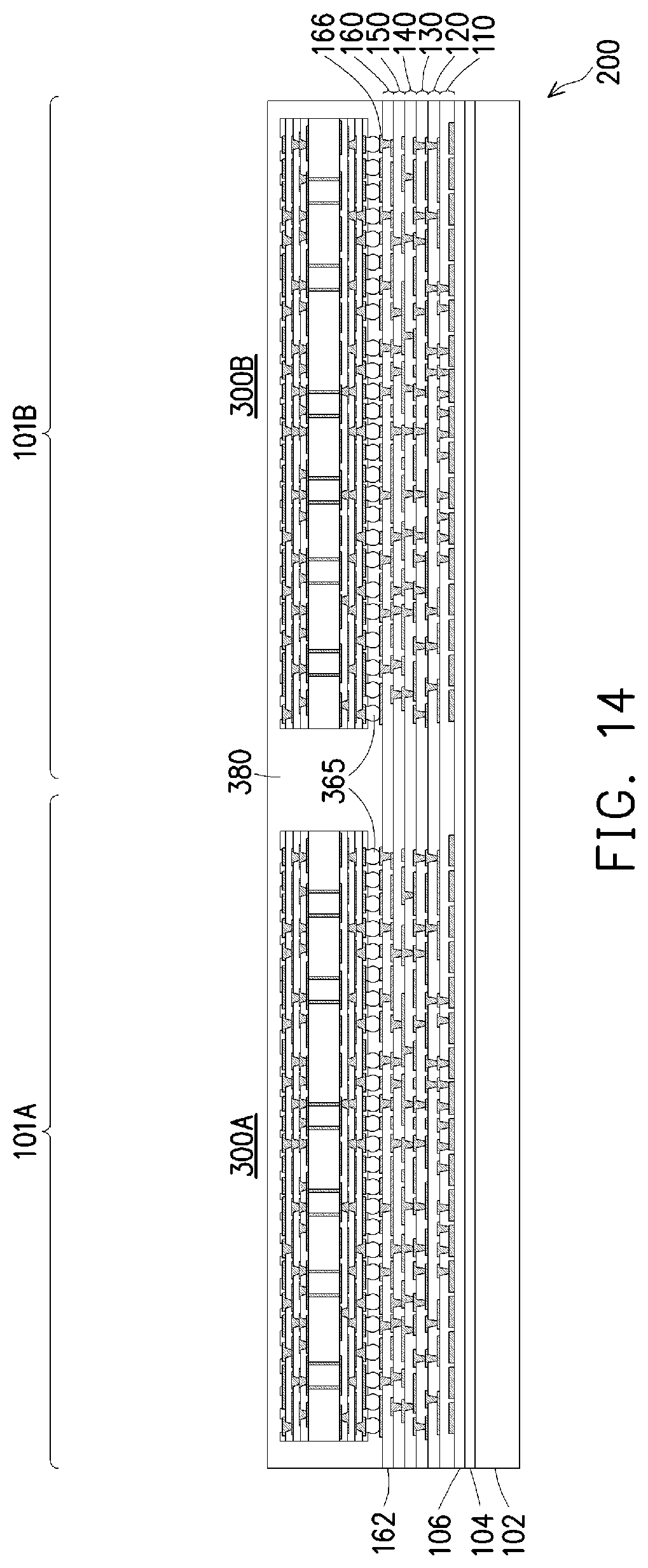 Patent US11776886 Figure 14 – Symmetrical substrate for semiconductor packaging