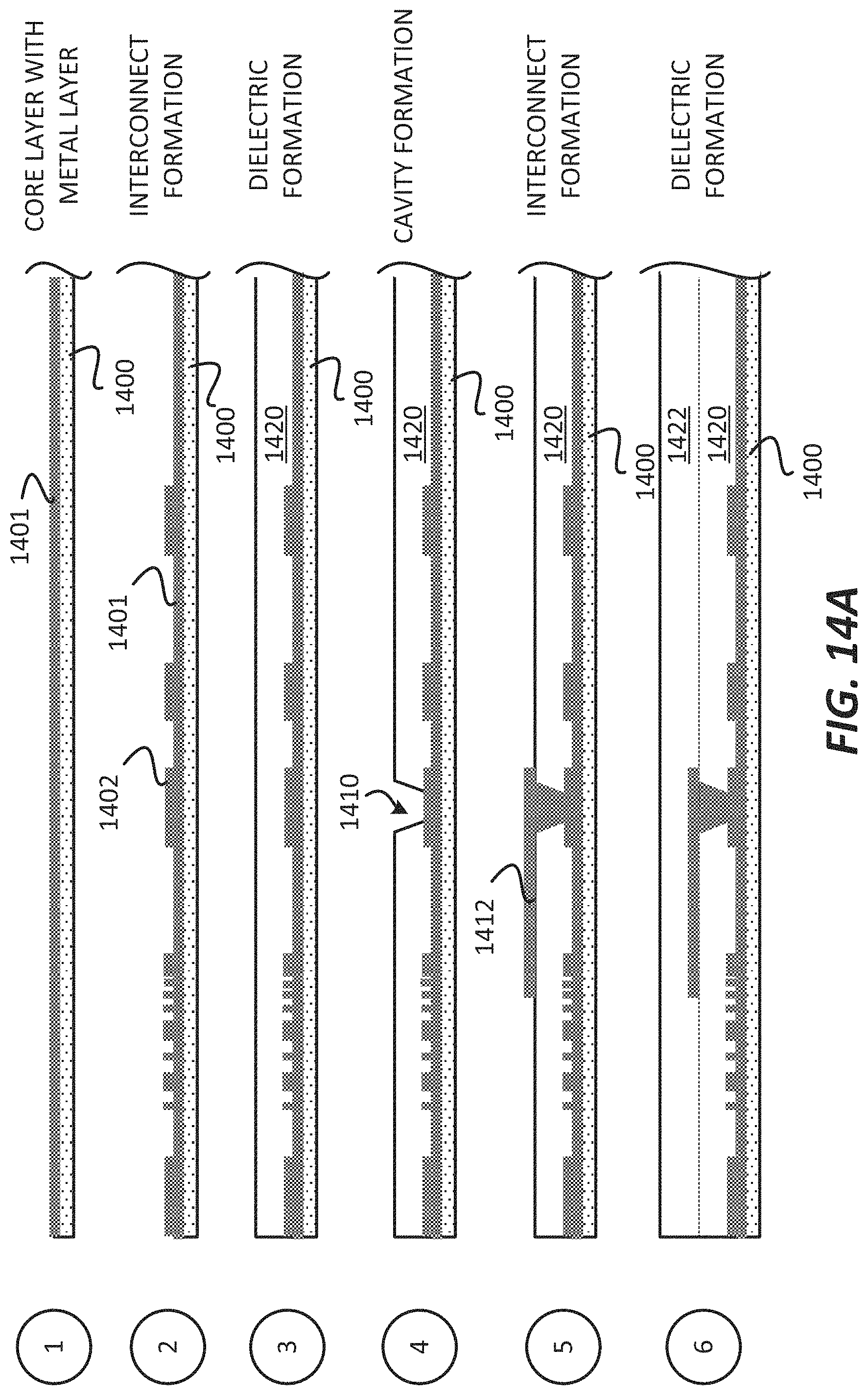 Patent US11776888 Figure 17 – Package with a substrate comprising protruding pad interconnects