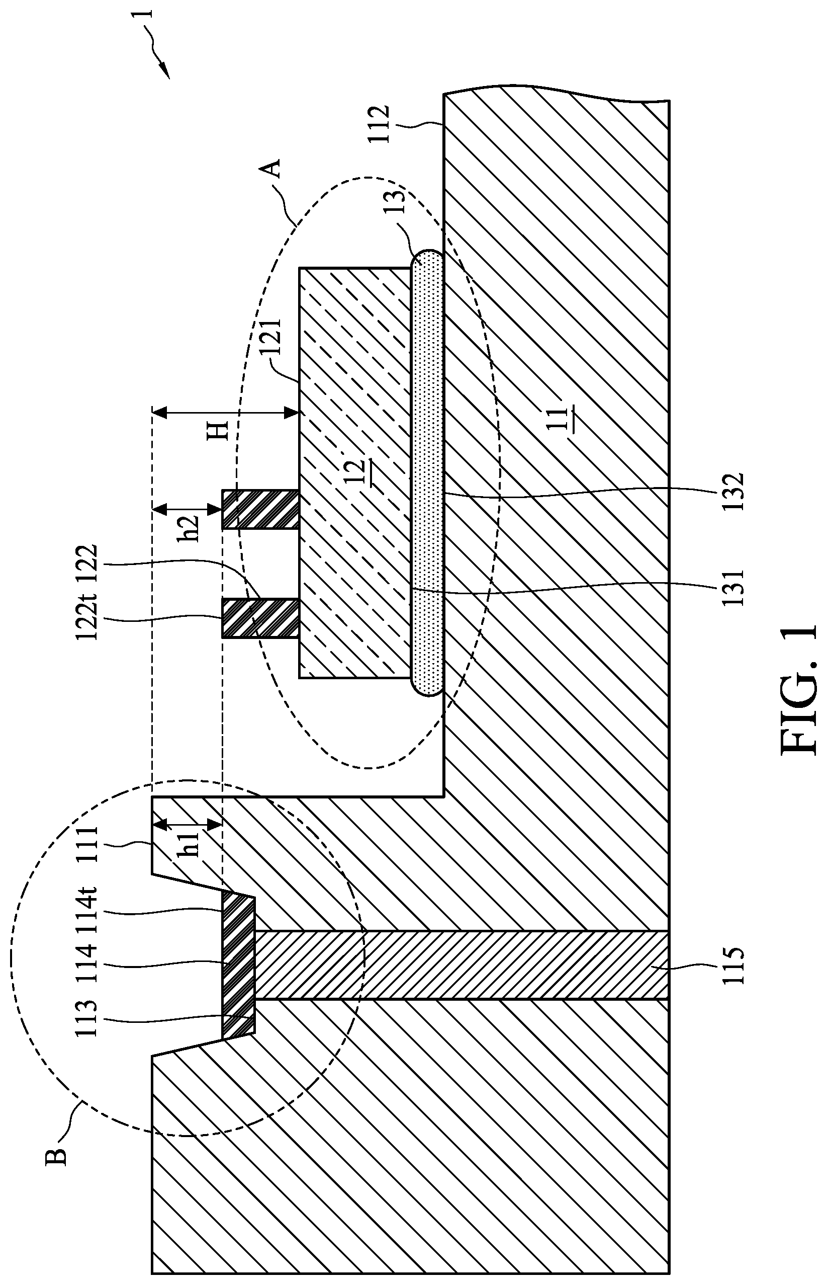 Patent US11776889 Figure 1 – Semiconductor package device and method of manufacturing the same