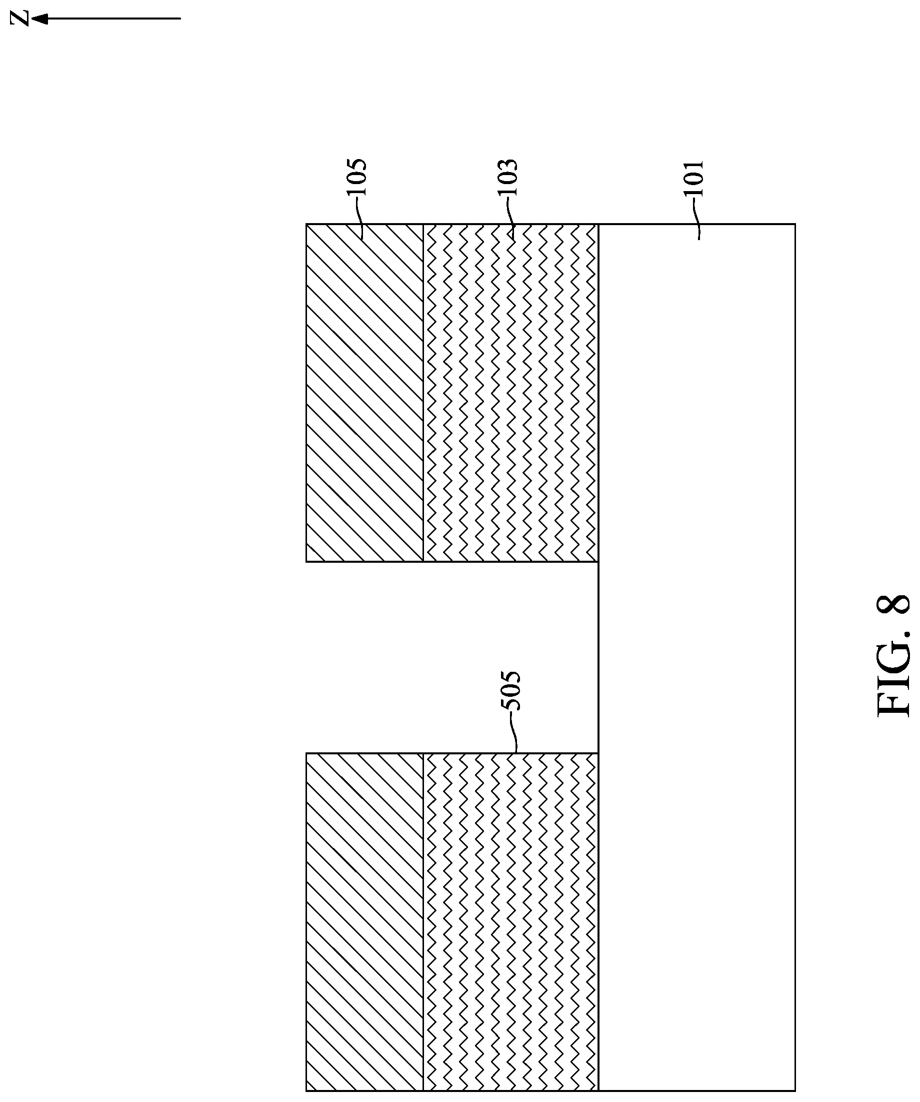 Patent US11776904 Figure 8 – Semiconductor device with carbon hard mask and method for fabricating the same