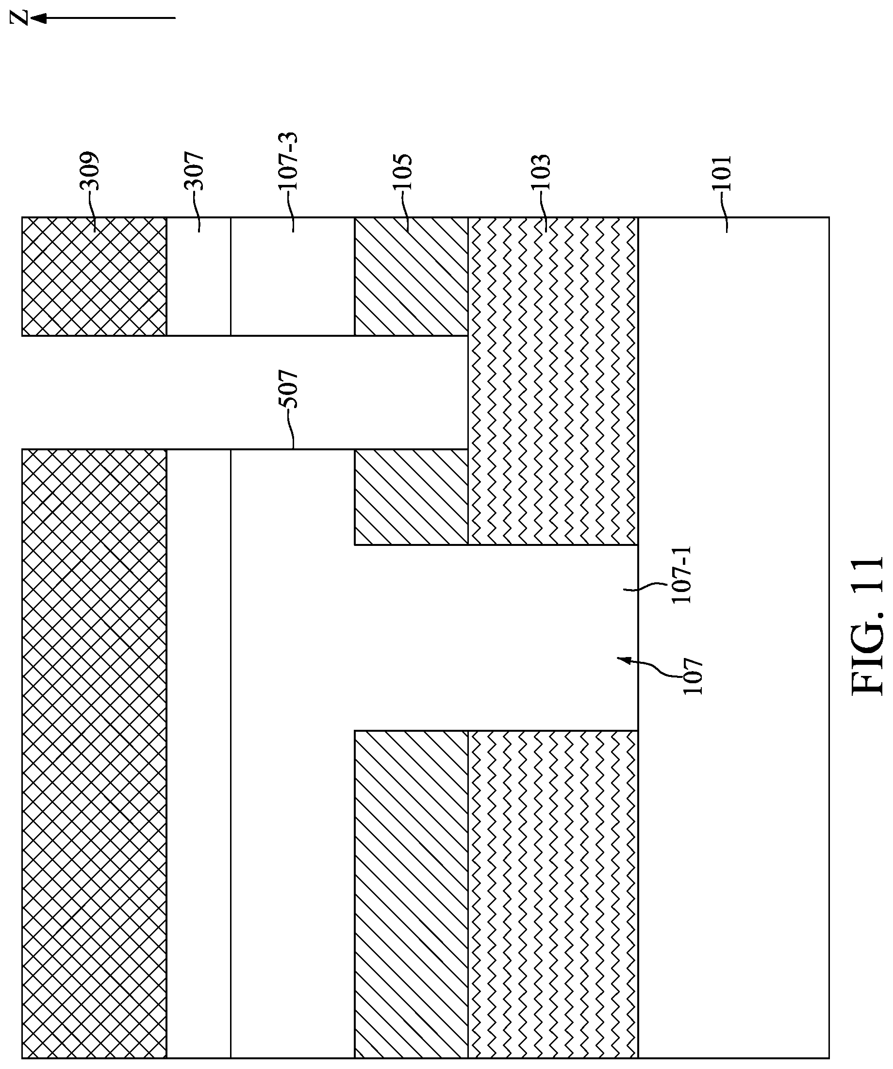 Patent US11776904 Figure 11 – Semiconductor device with carbon hard mask and method for fabricating the same