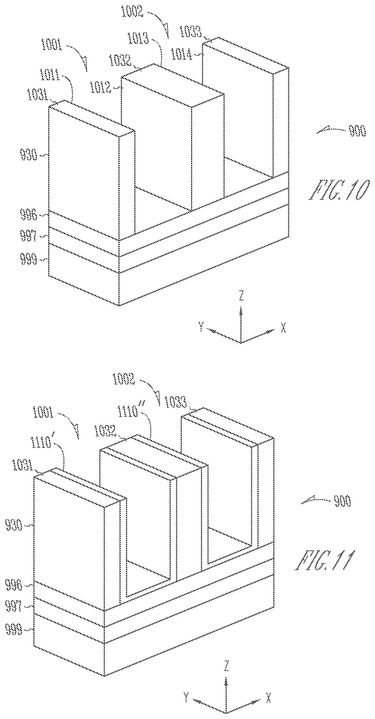 Patent US11776907 Figure 8 – Memory device having 2-transistor vertical memory cell and a common plate
