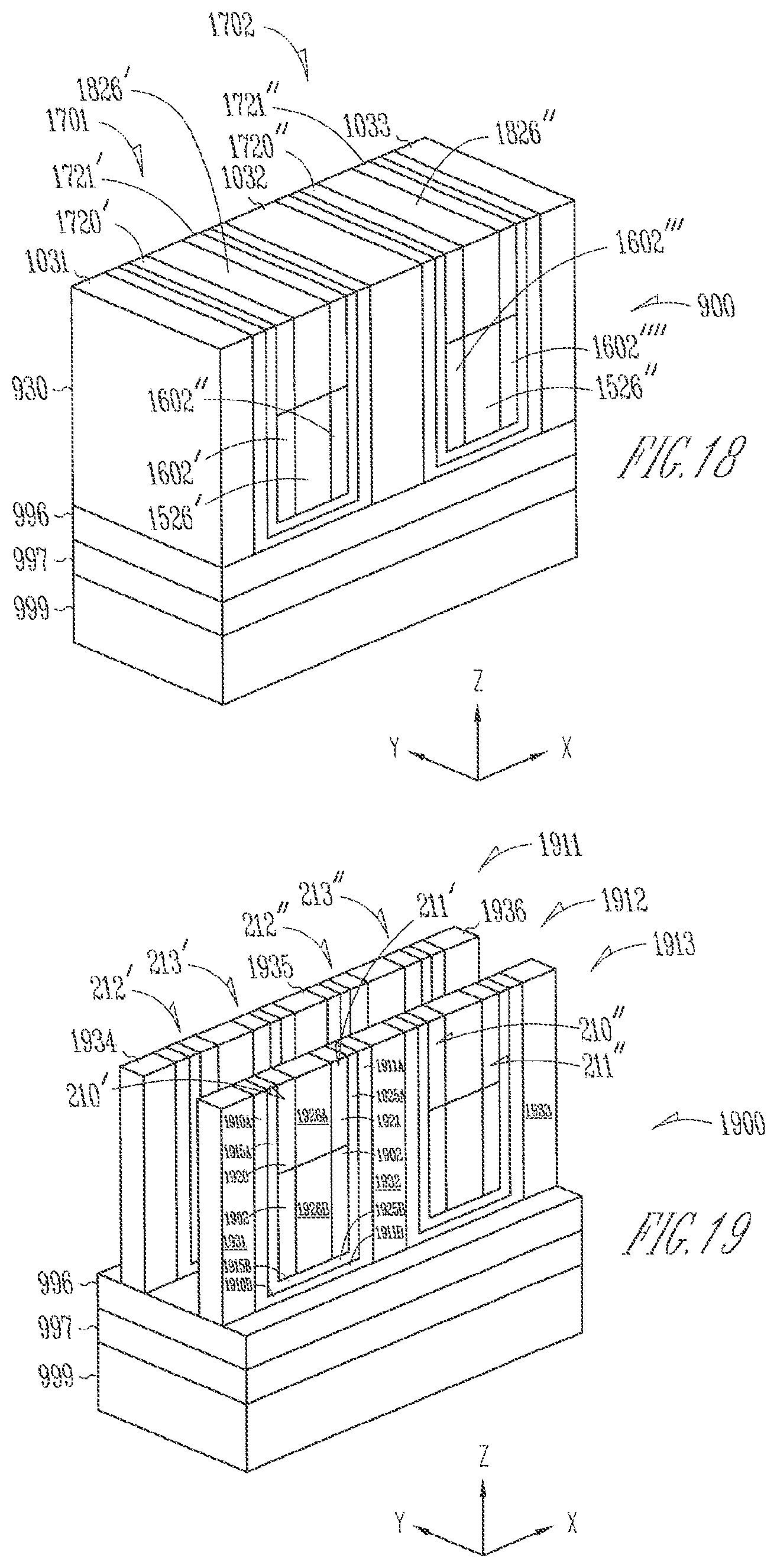 Patent US11776907 Figure 12 – Memory device having 2-transistor vertical memory cell and a common plate
